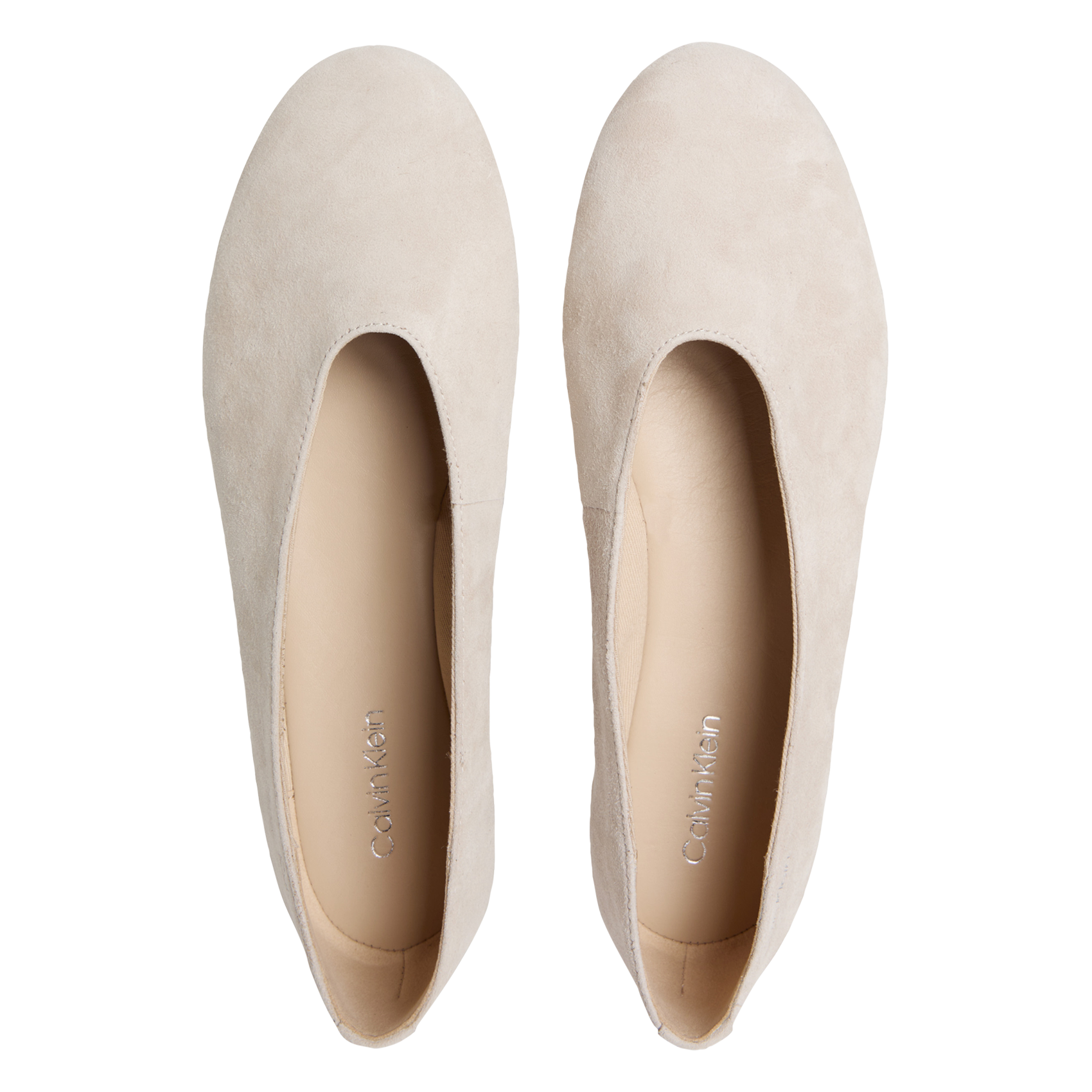Ballerines unies en cuir suédé CALVIN KLEIN Beige