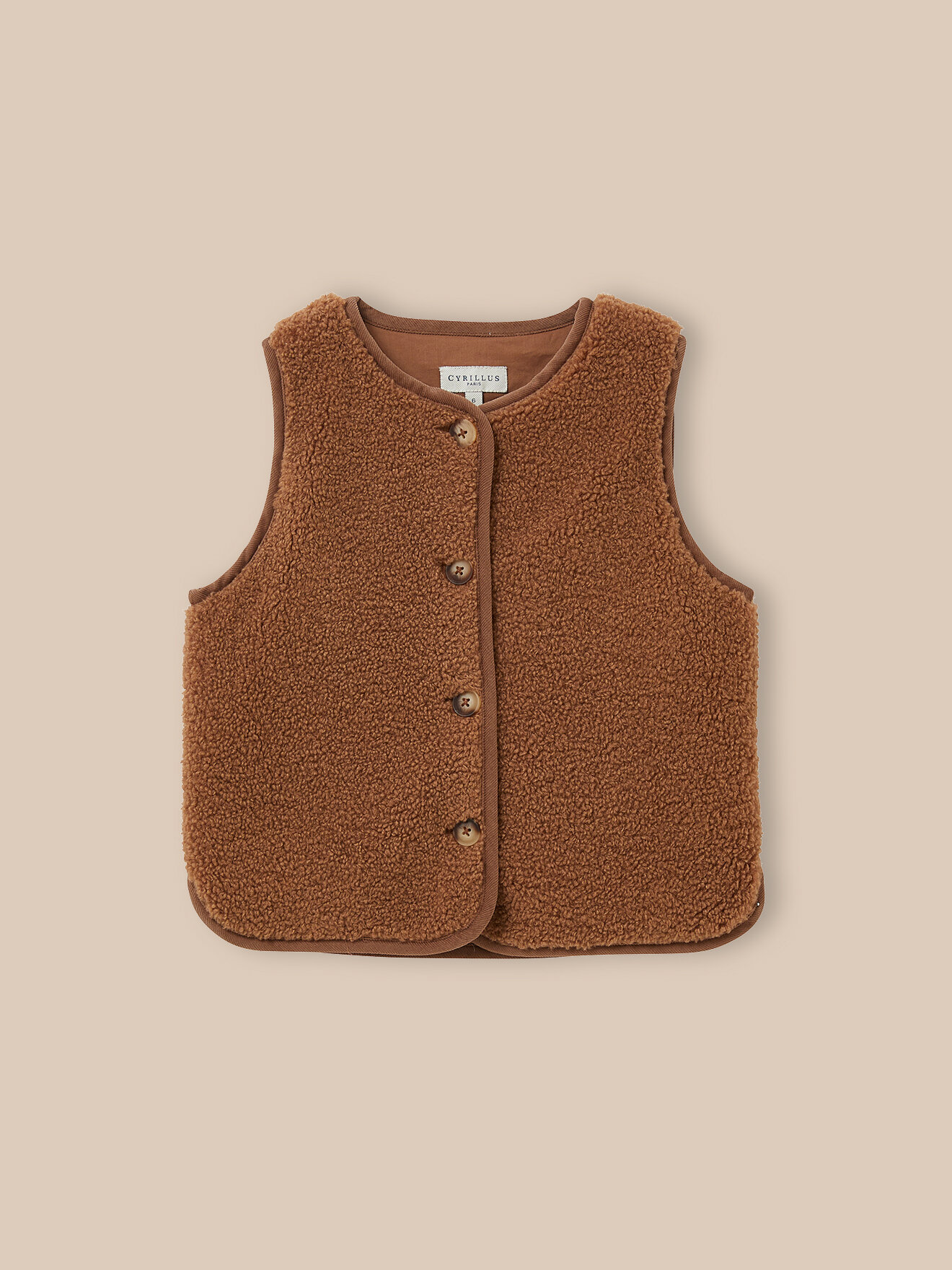 Sleeveless sherpa jacket CYRILLUS Brown