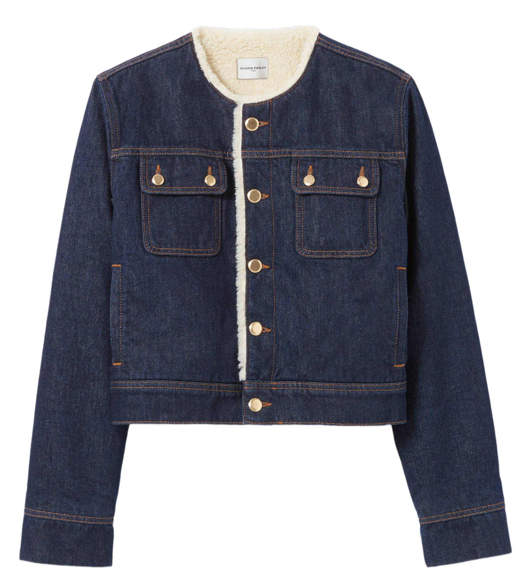 Veste en jean col rond CLAUDIE PIERLOT Bleu