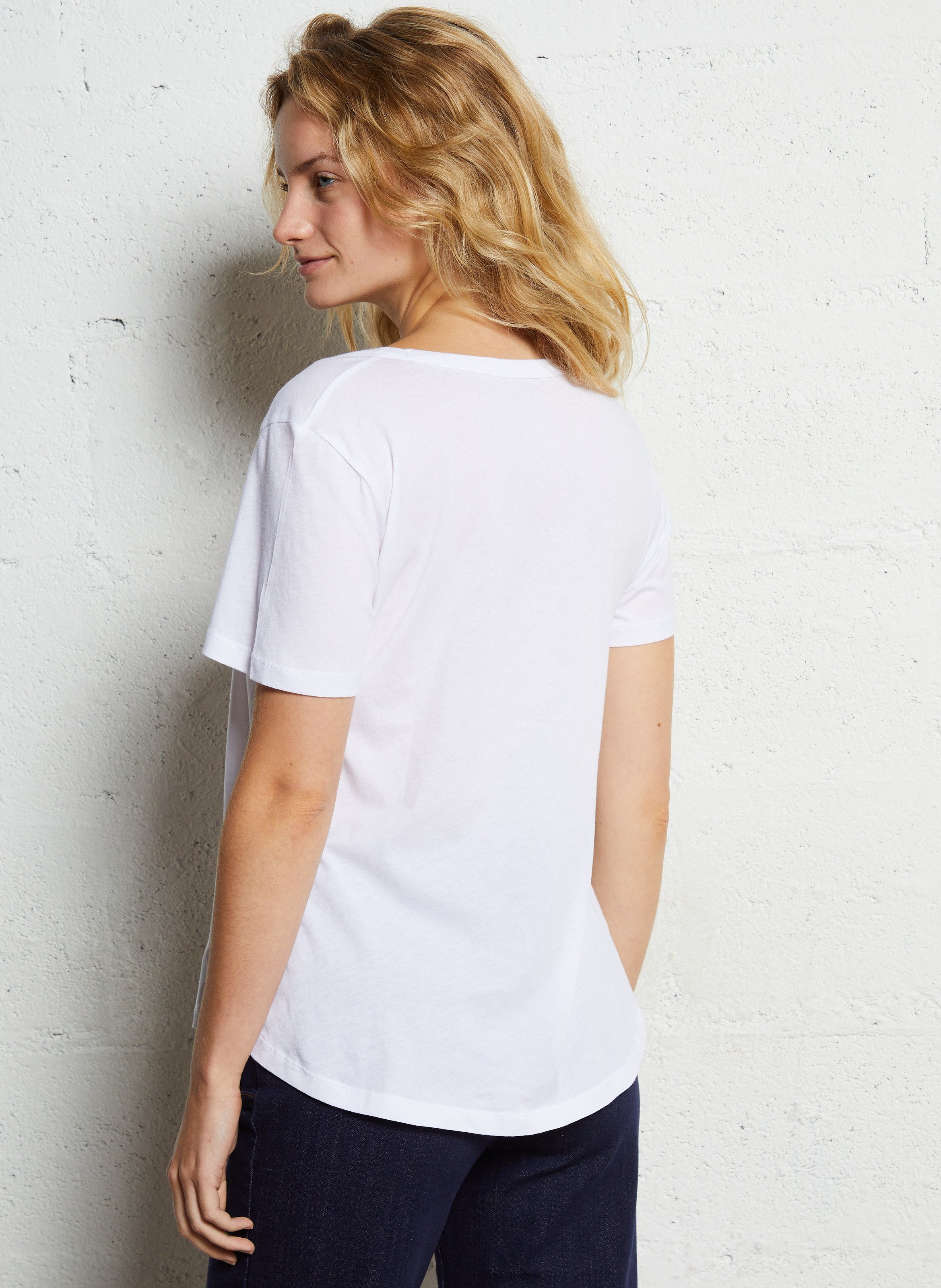 Tee-shirt droit en lin MAJESTIC FILATURES Blanc