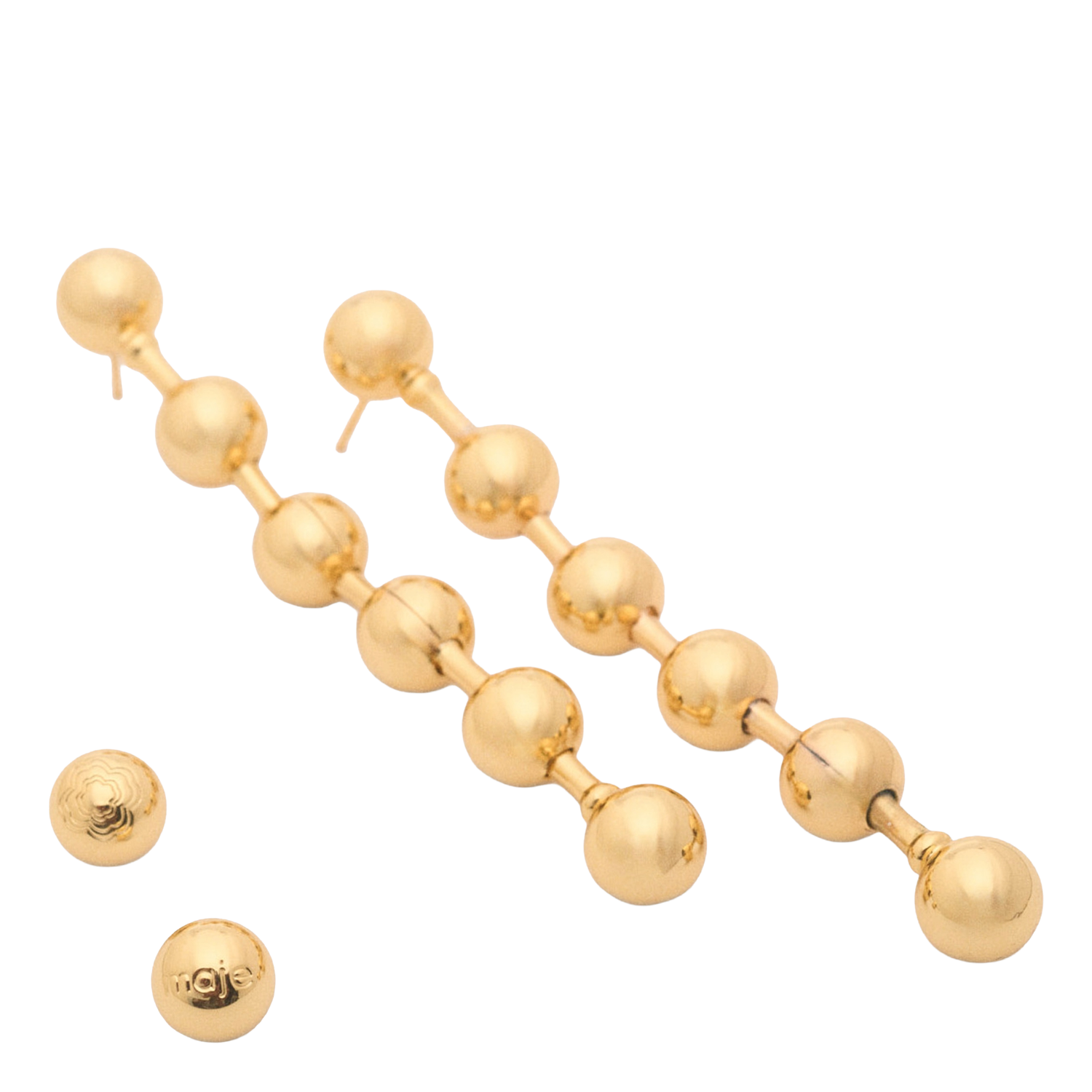 Bead dangling earrings MAJE Golden