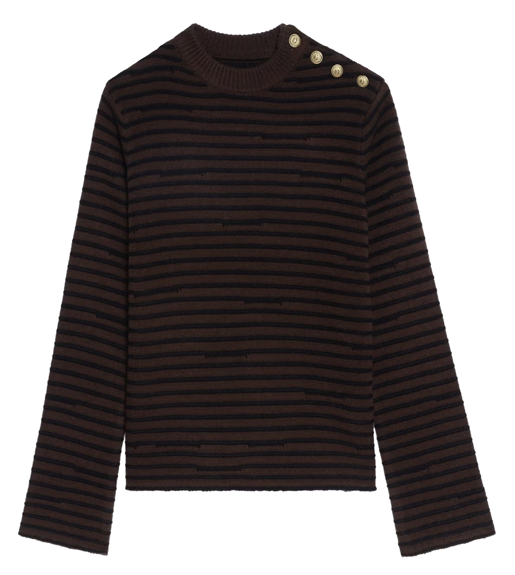 Pull droit rayé en laine et cachemire ZADIG&VOLTAIRE Marron