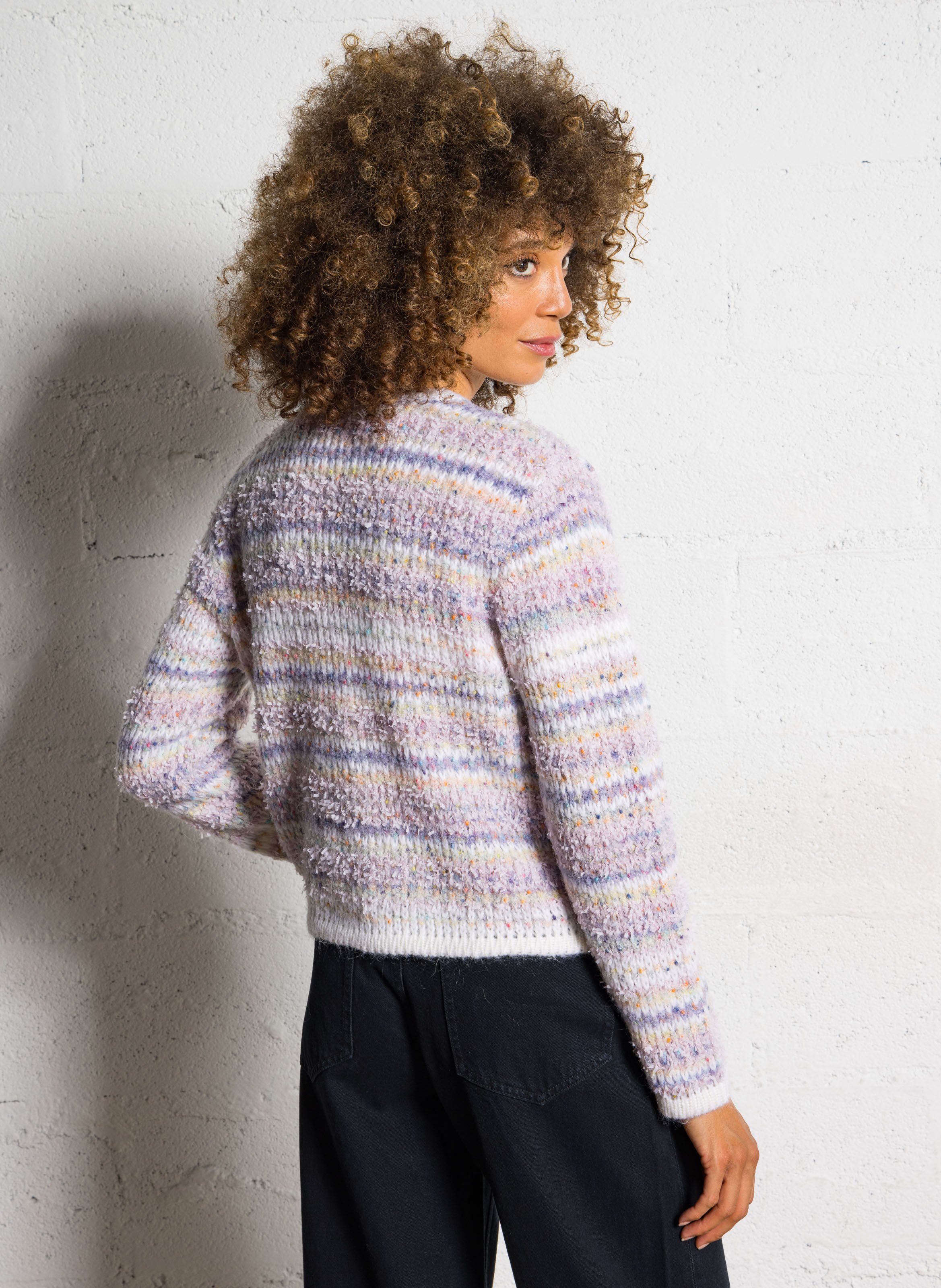 Oversized round neck vest DES PETITS HAUTS Pink