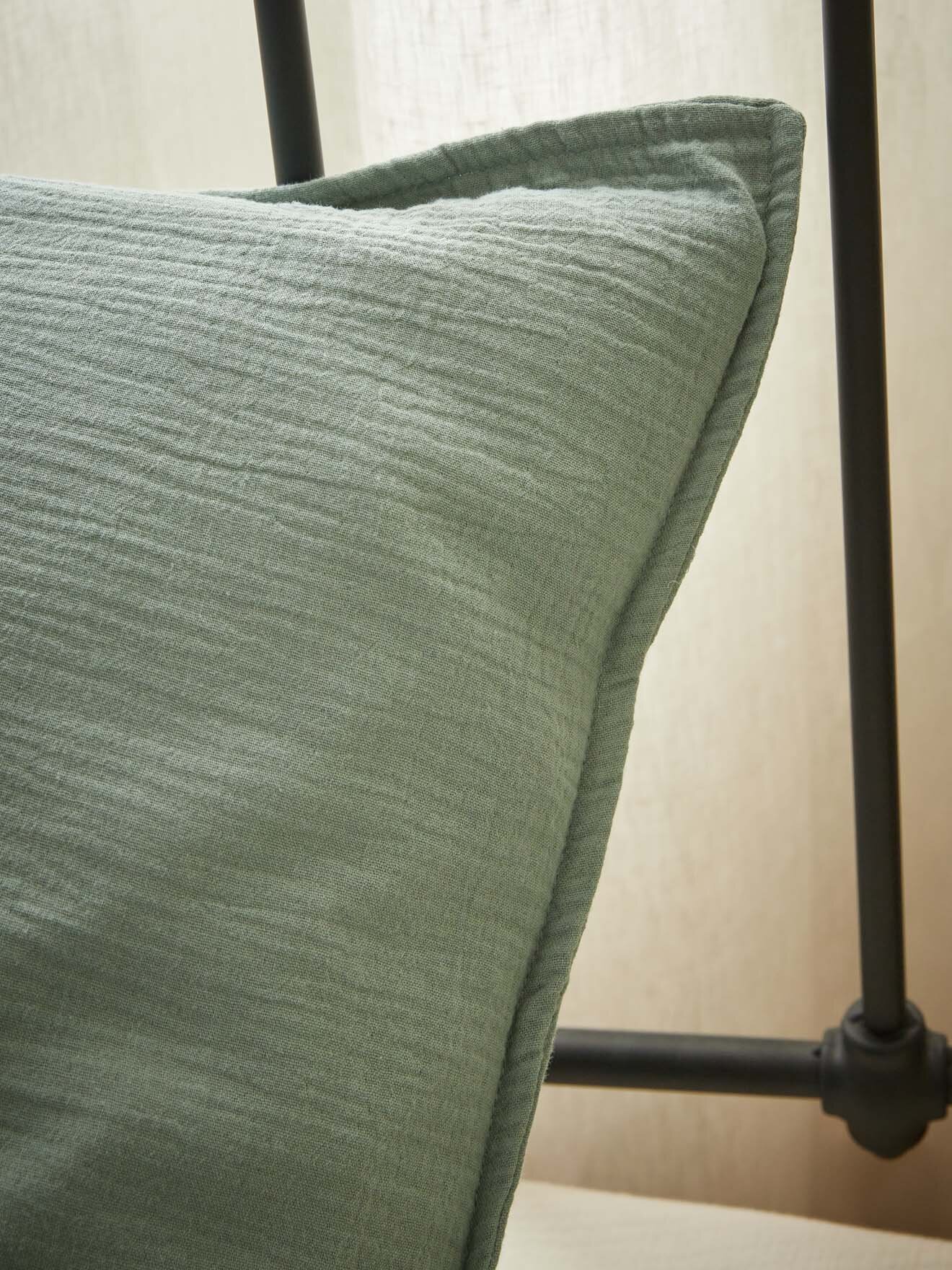 “Waffle” cotton gauze children’s pillowcase CYRILLUS Green