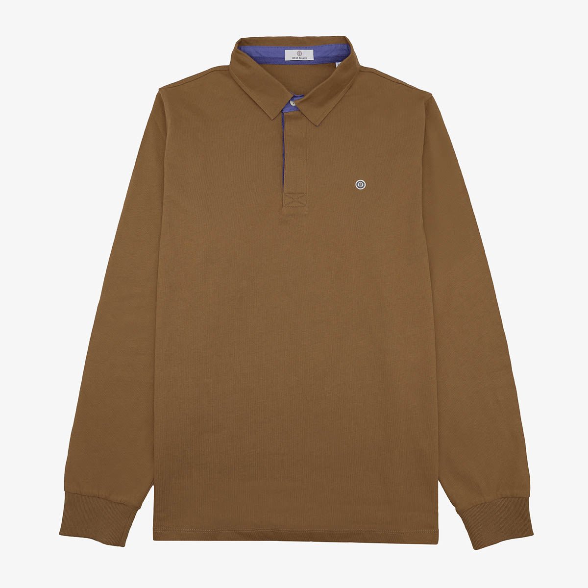 Long-sleeved embroidered rugby jersey - back SERGE BLANCO Brown