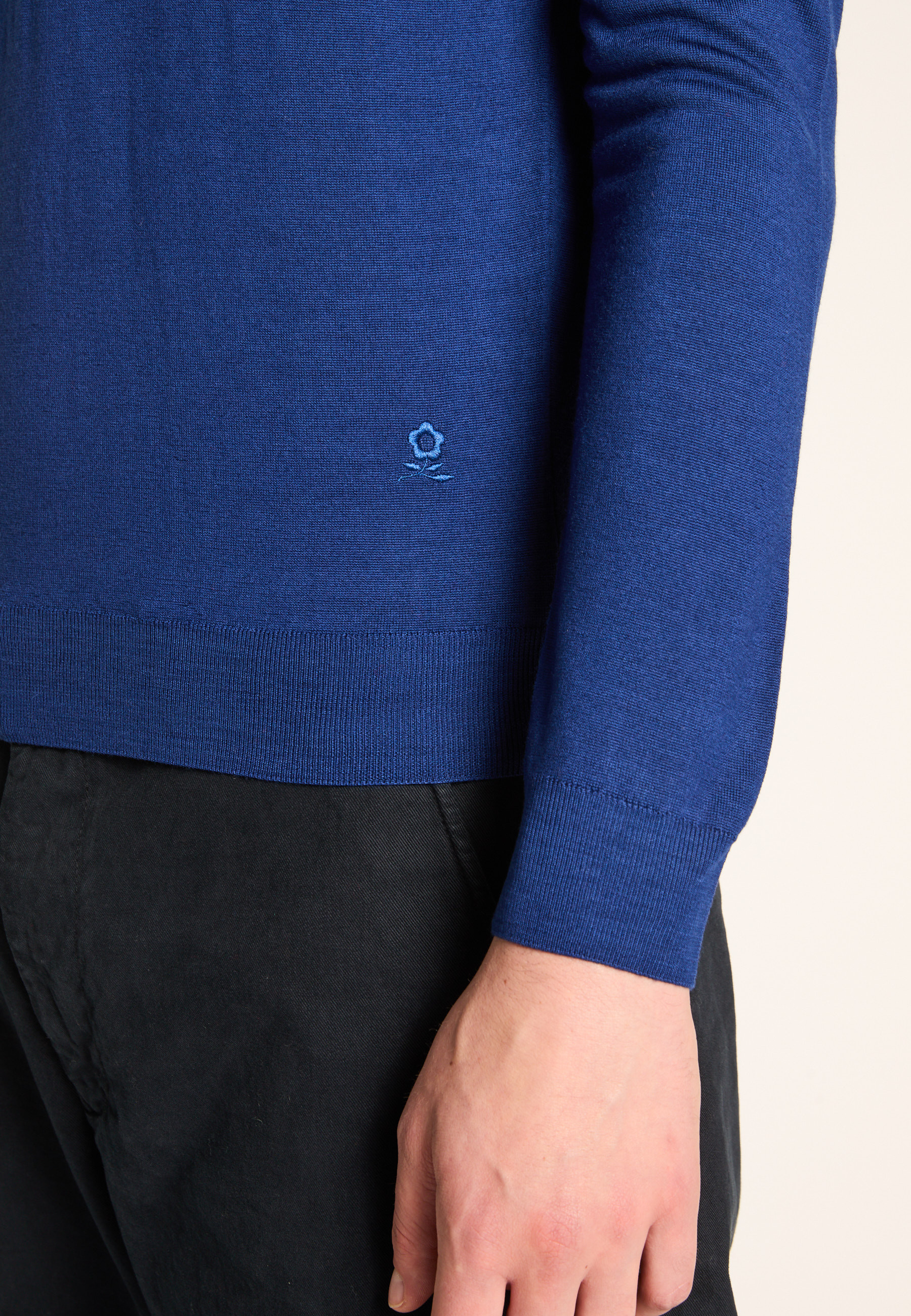 Merino wool roll-neck sweater MAISON MONTAGUT Blue