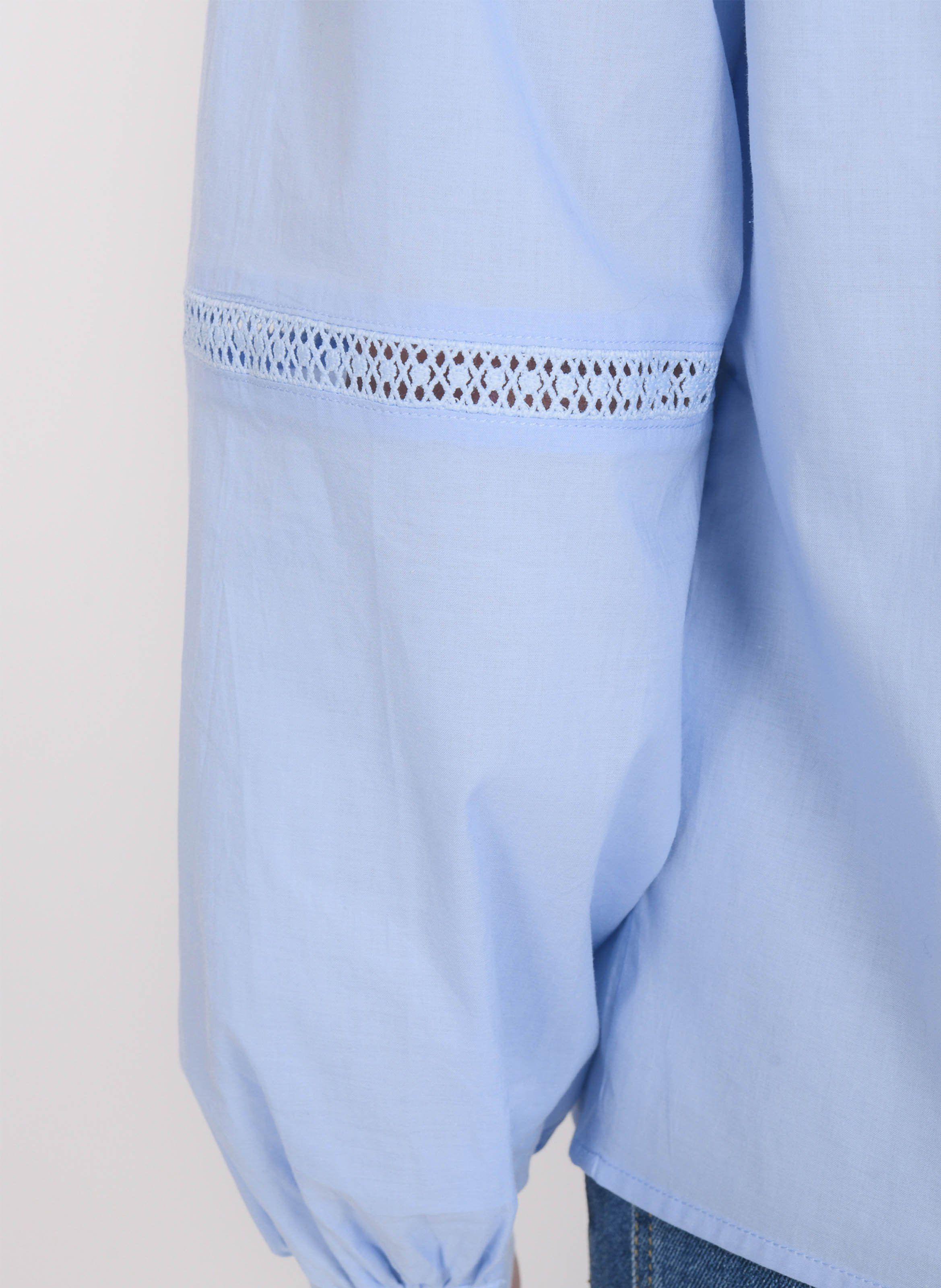 Recht katoenen overhemd met opstaande kraag KOOKAI Blauw