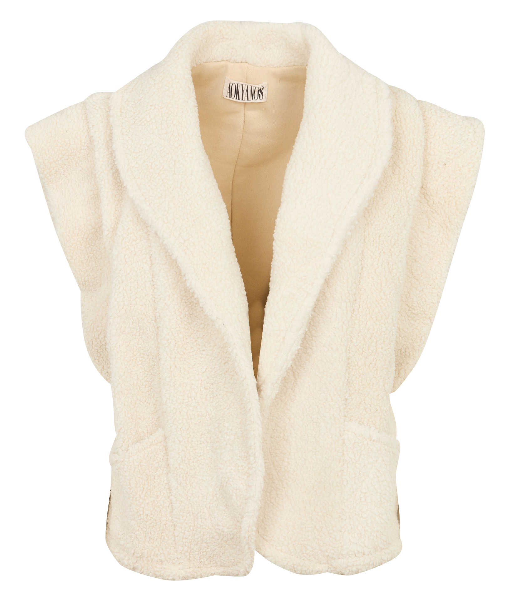 Oversize Mantel mit Schalkragen aus Sherpa AOKYANOS Beige