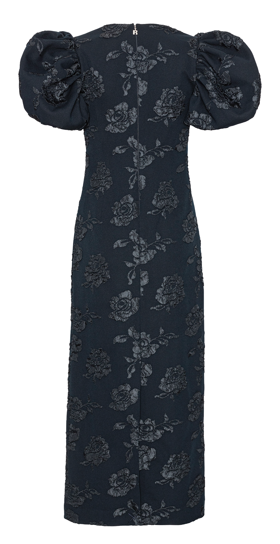 Fitted long dress with floral patterns ROTATE Blue