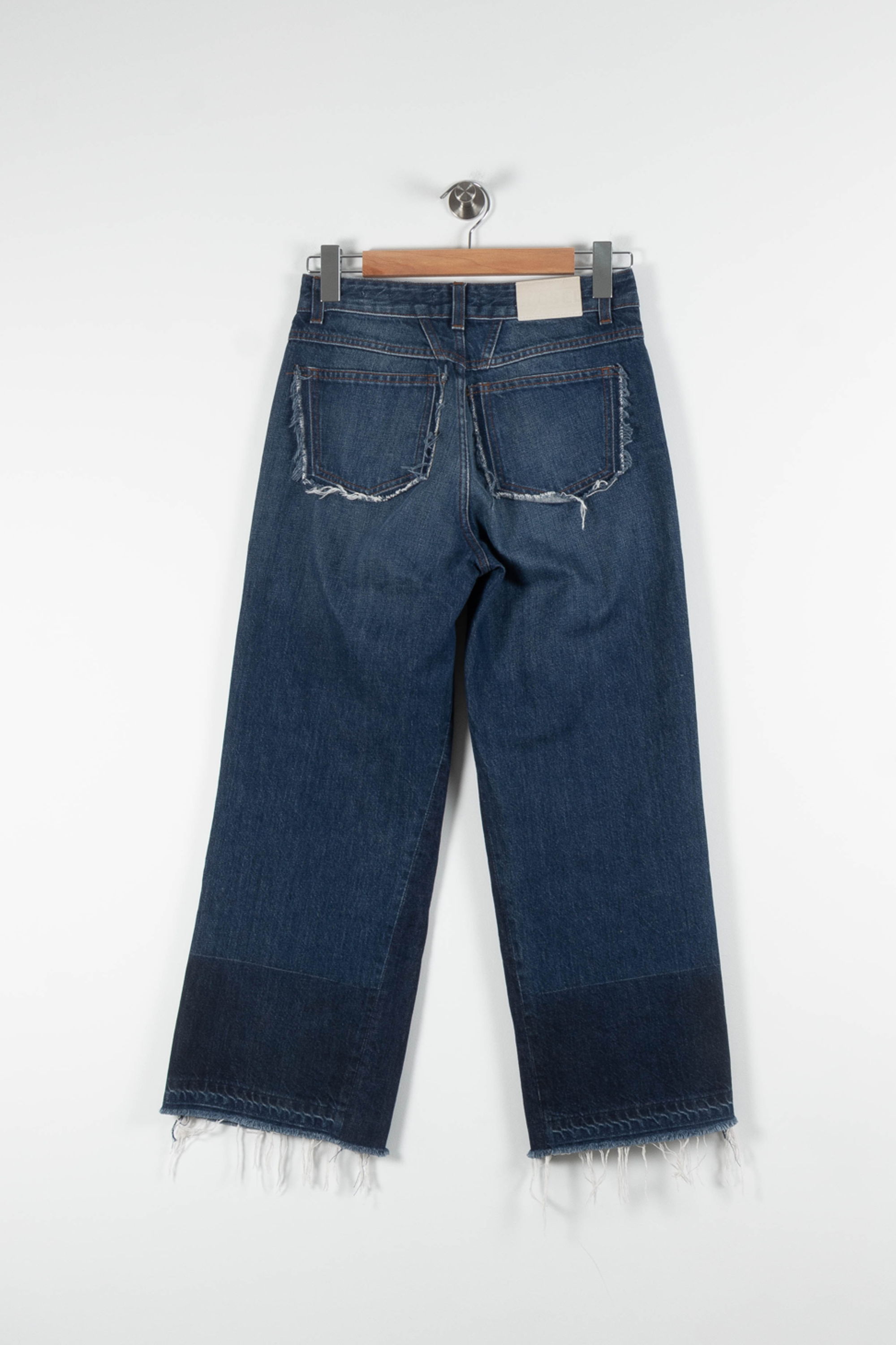 Cropped slim jeans with studs CLOSED - Seconde Main Blue