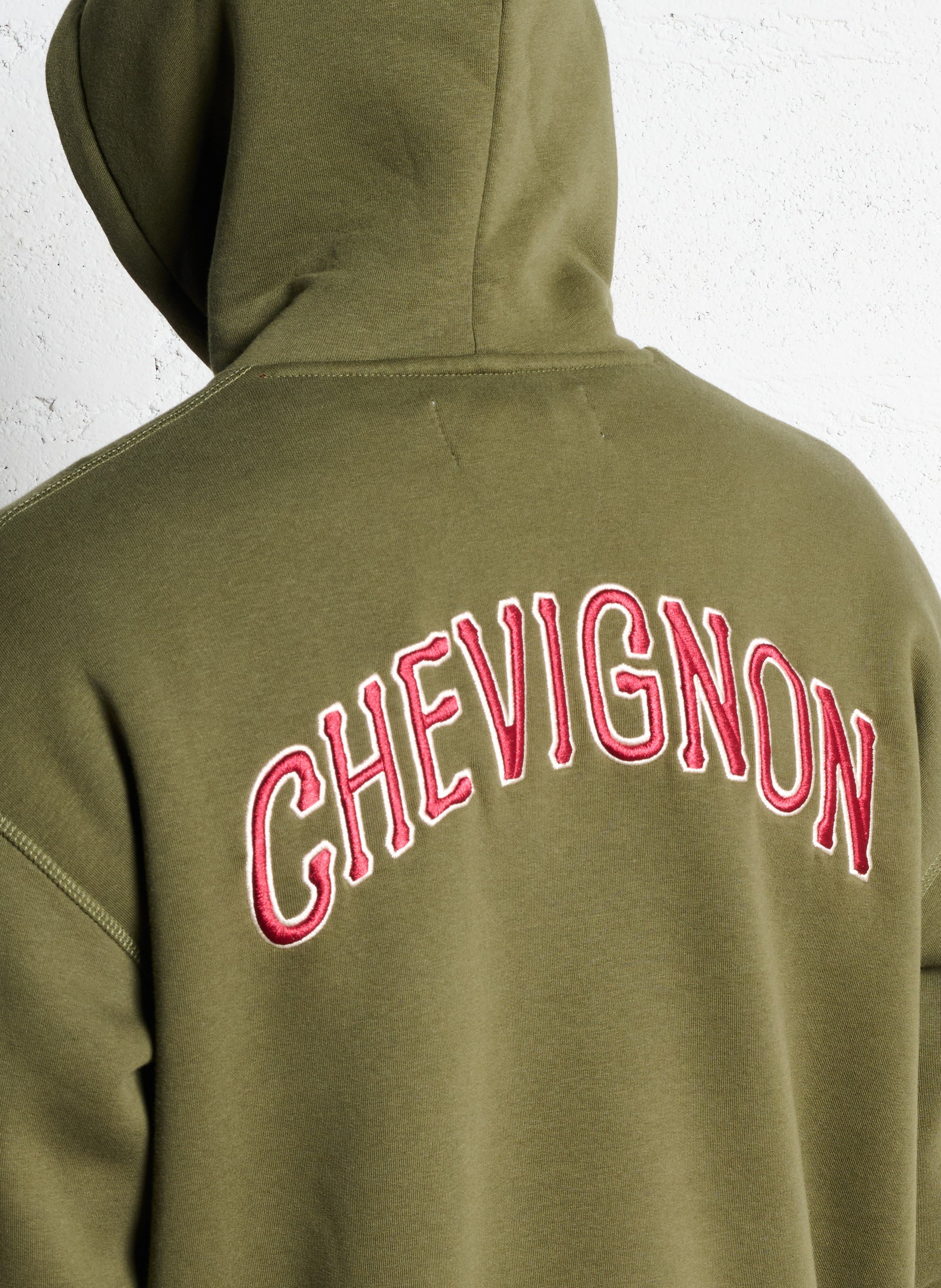 Sweat ample brodé en coton mélangé CHEVIGNON Kaki