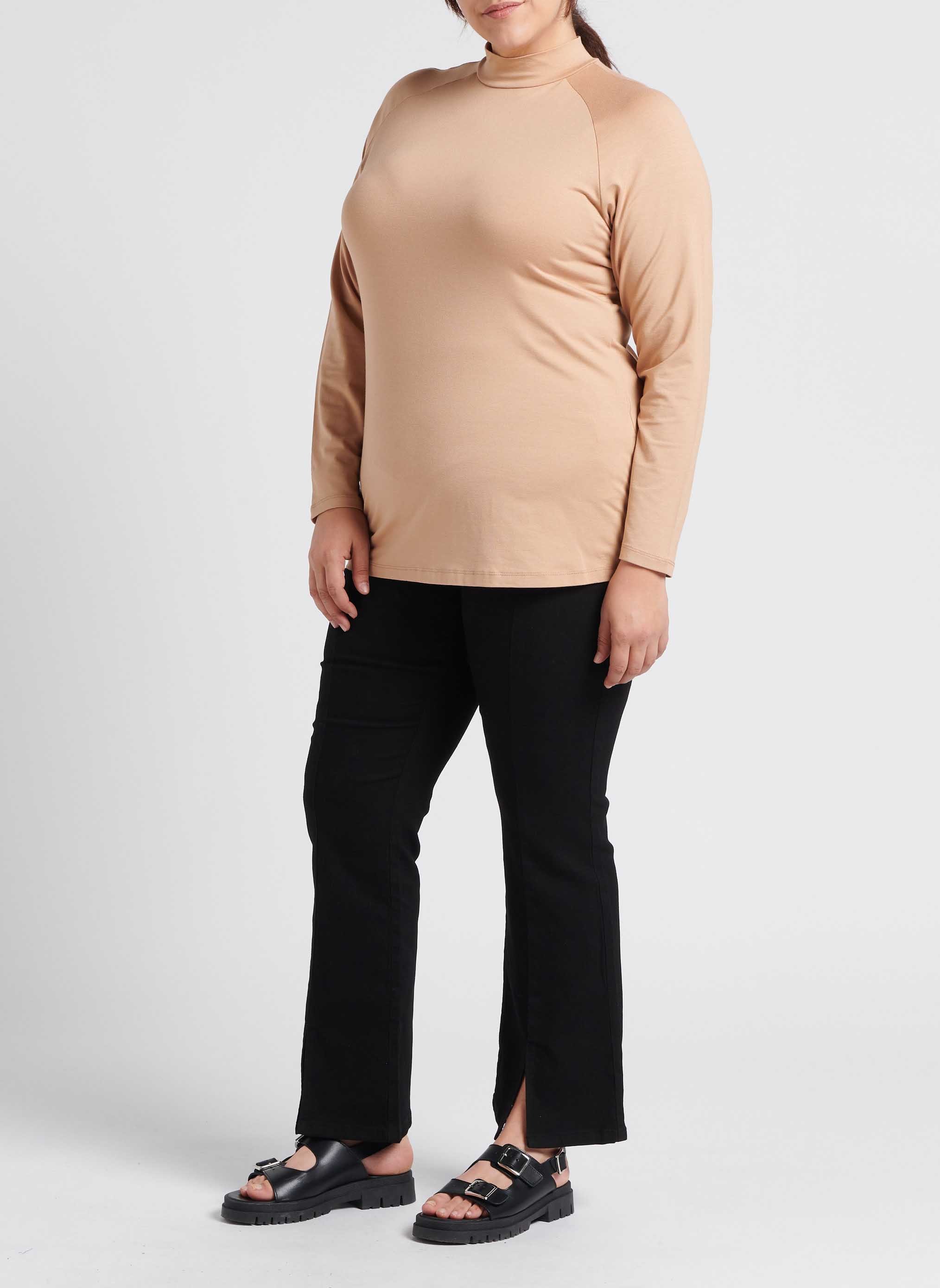 Katoenen broek met wijd uitlopende pijpen EVOKED Zwart