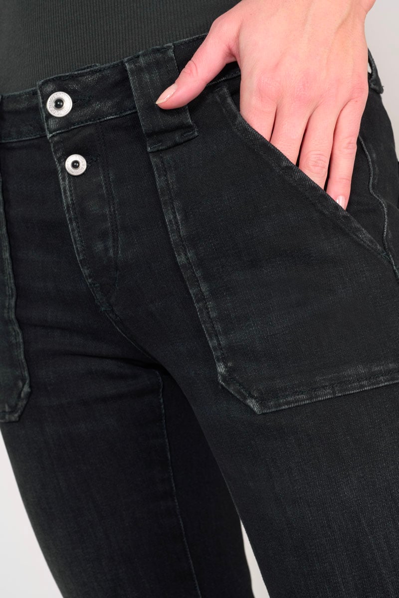 Bootcut jeans, length 34 LE TEMPS DES CERISES Black