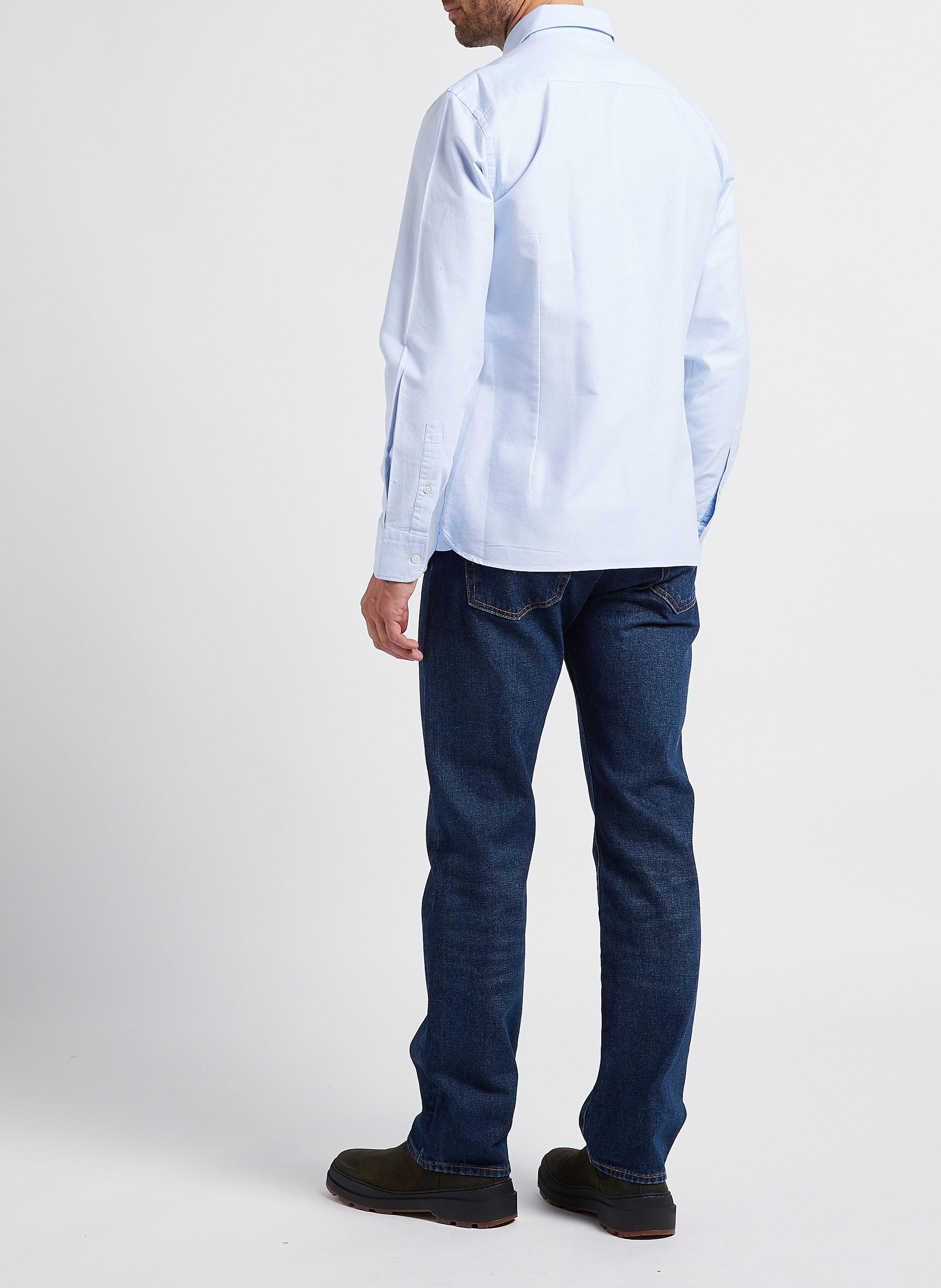 Katoenen blouse met klassieke kraag HACKETT Blauw