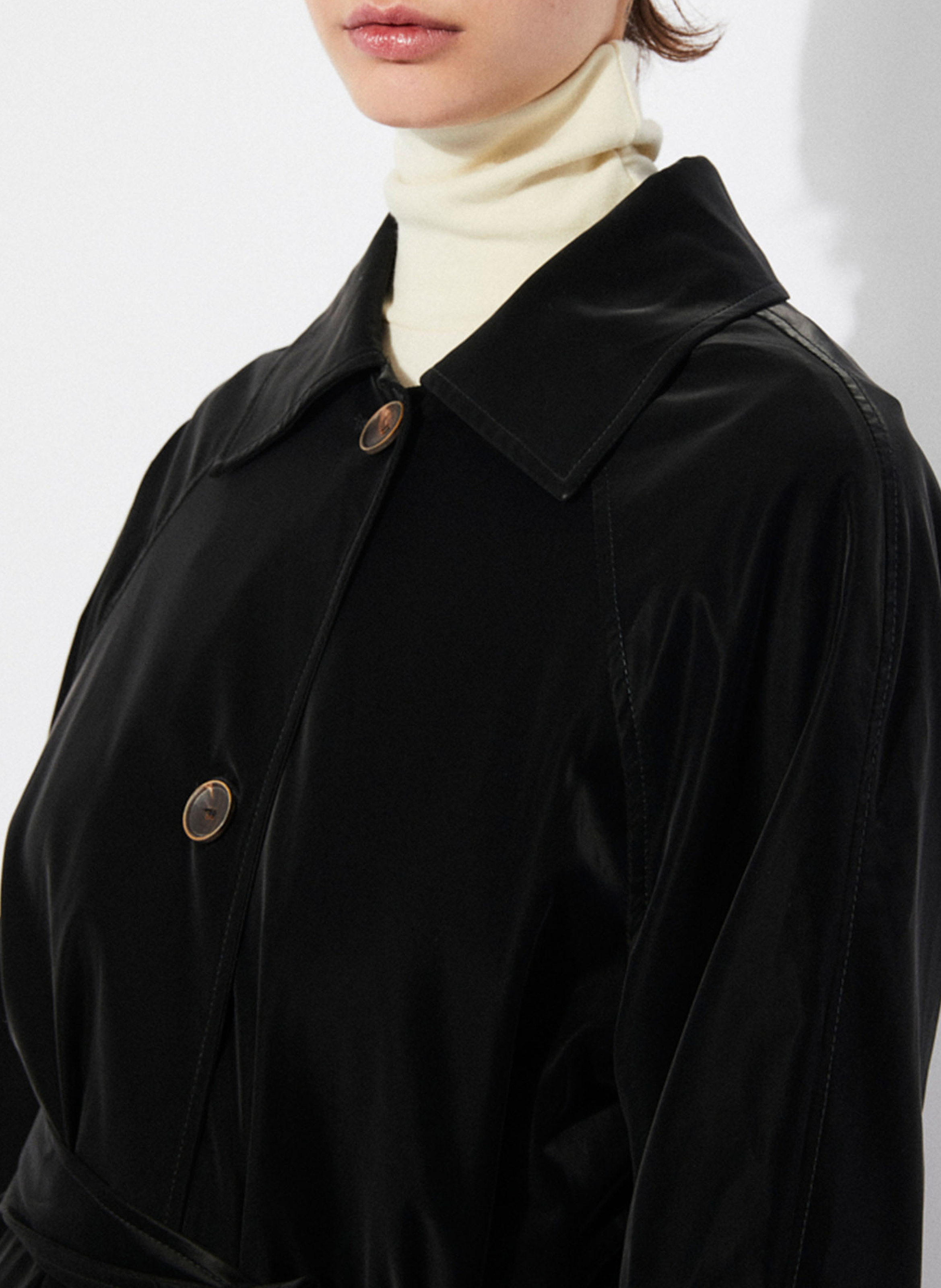 Long velvet trench coat RITA ROW Black