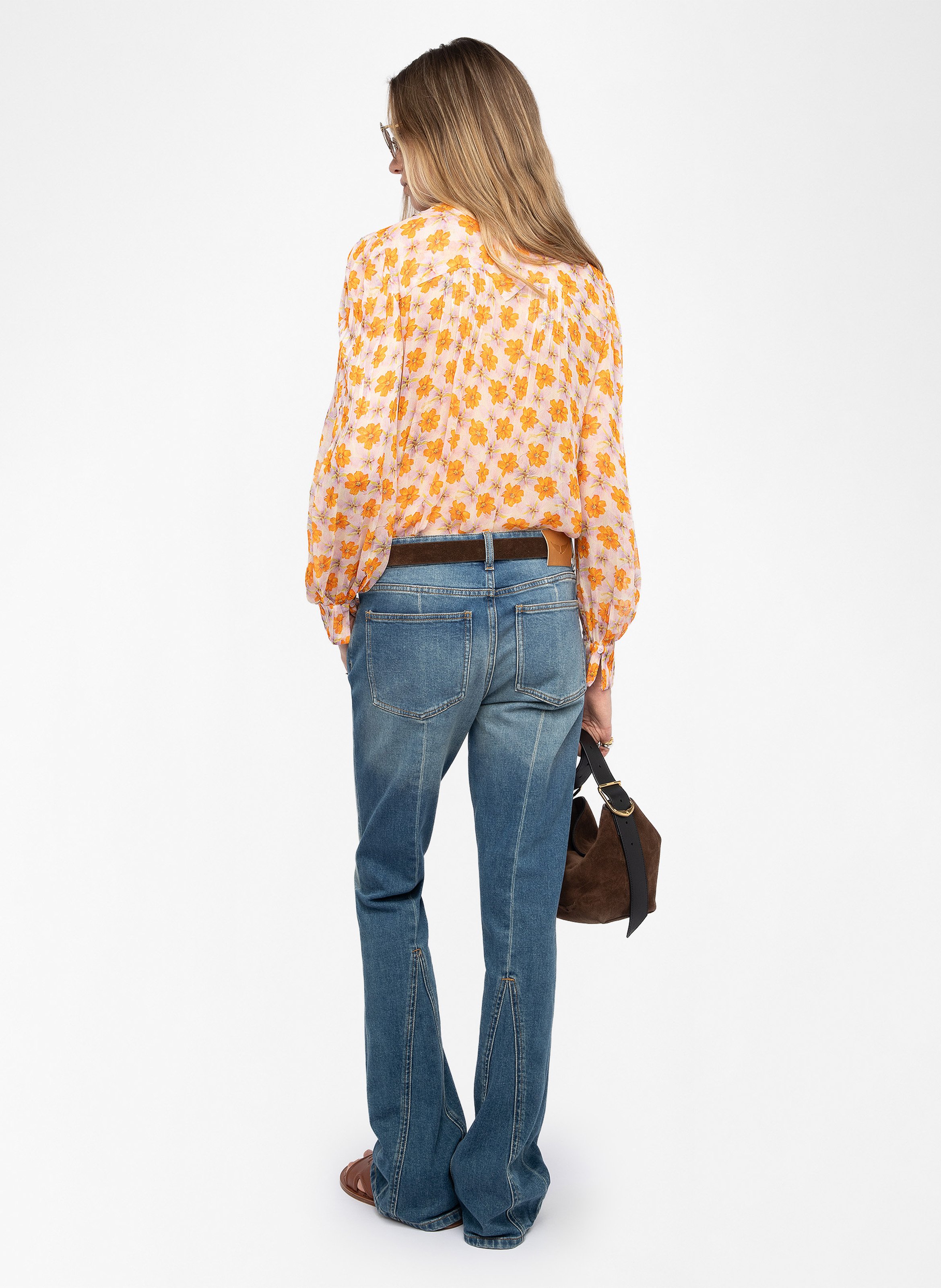 Bedruckte Bluse mit Rundhalsausschnitt ZADIG&VOLTAIRE Beige