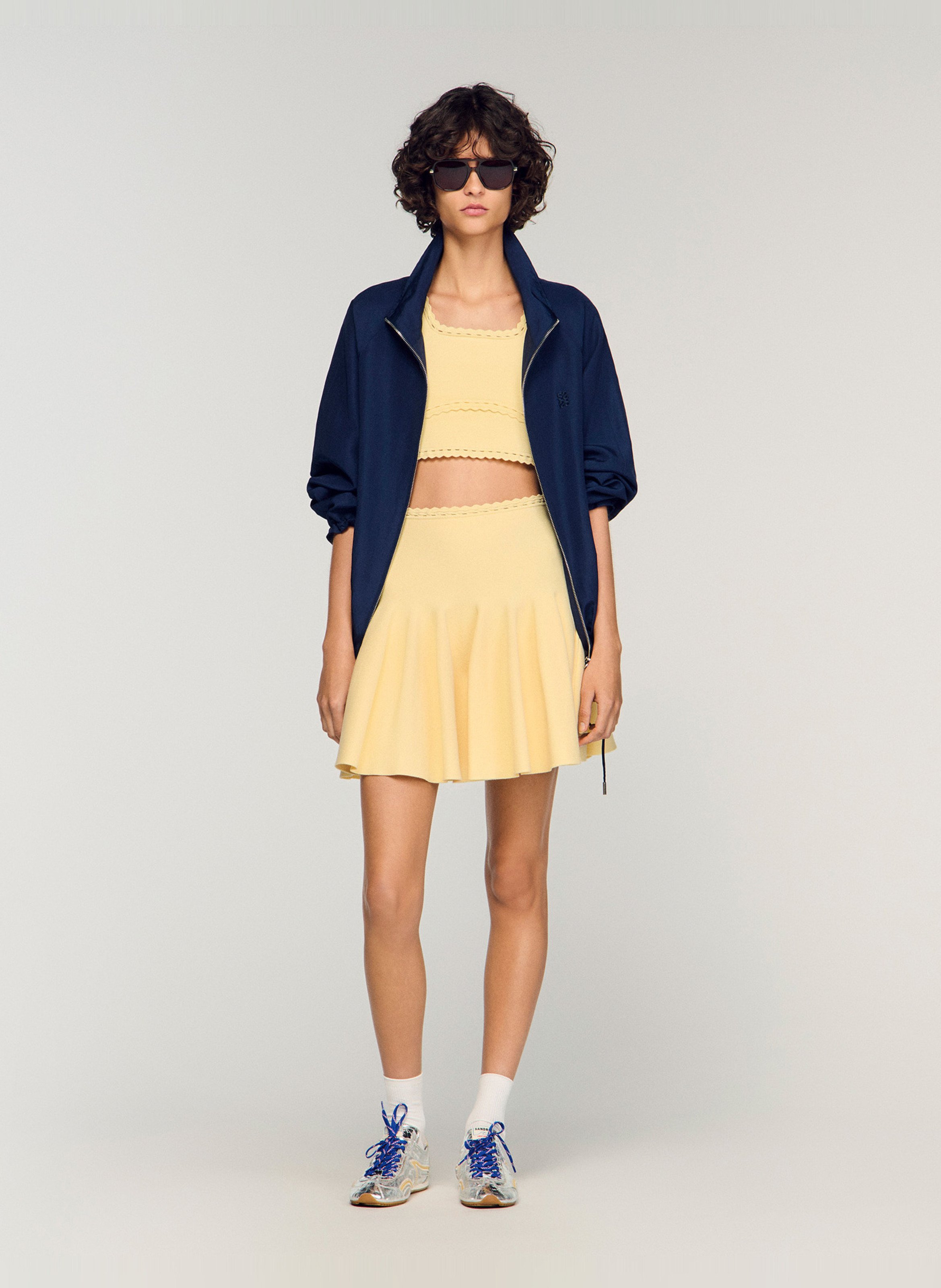 Jupe courte patineuse SANDRO Jaune