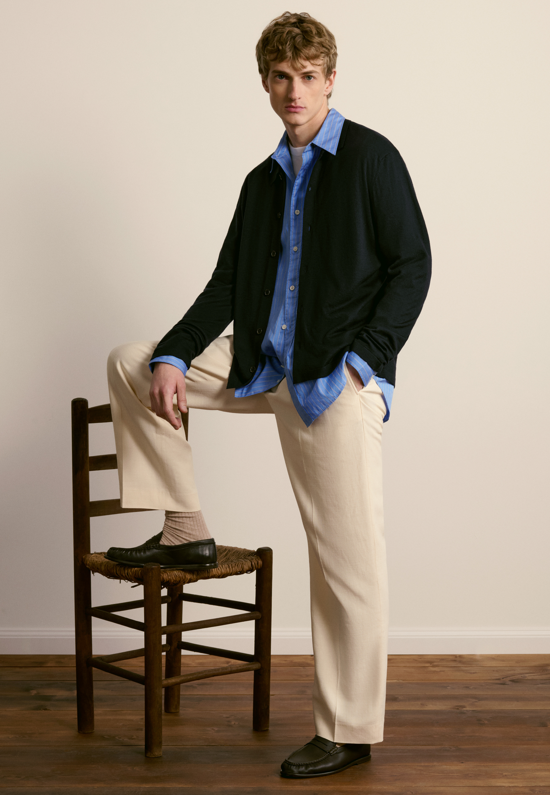 Merino wool shirt MAISON MONTAGUT Blue