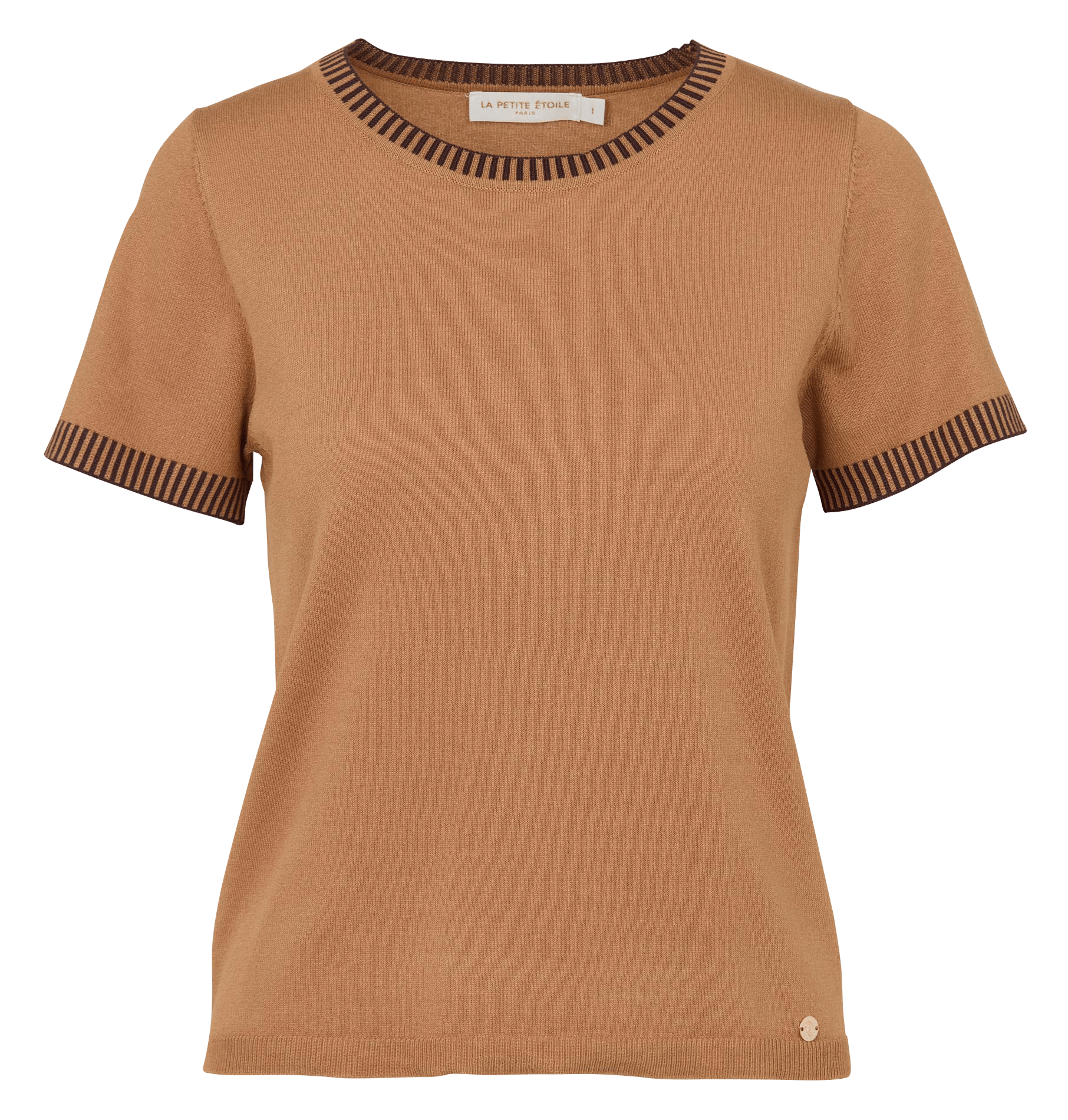 Pull droit col rond LA PETITE ETOILE Marron