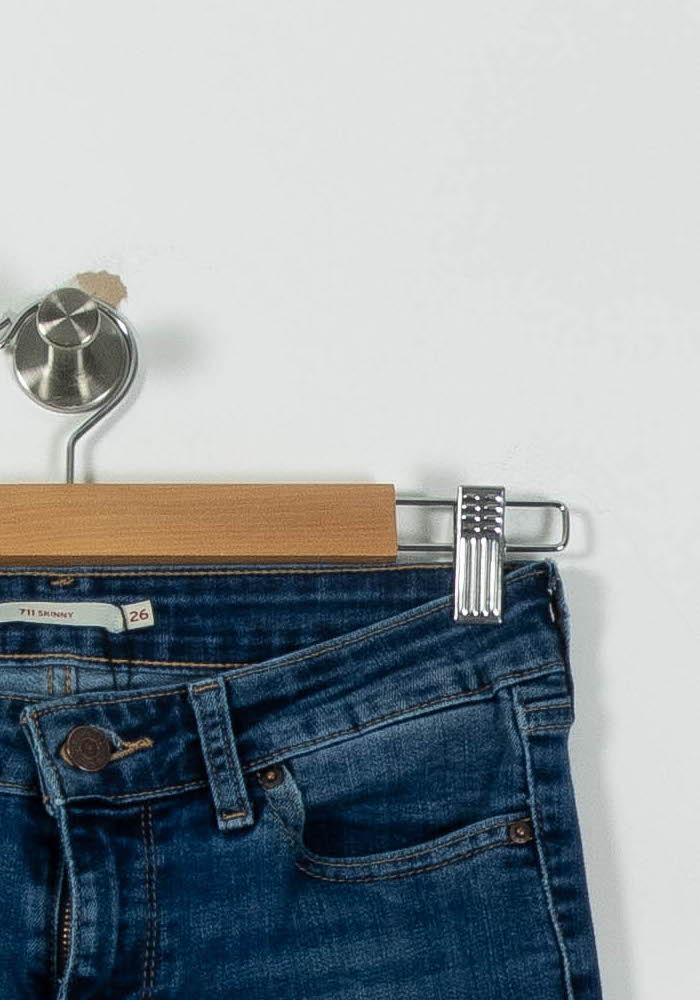 Cropped slim jeans with studs LEVI'S - Seconde main Blue