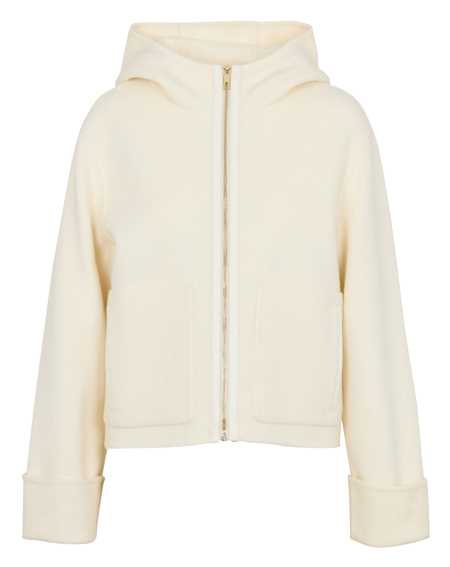 Kurzer Mantel mit weiten Ärmeln aus Wollmischung ZAPA Weiss