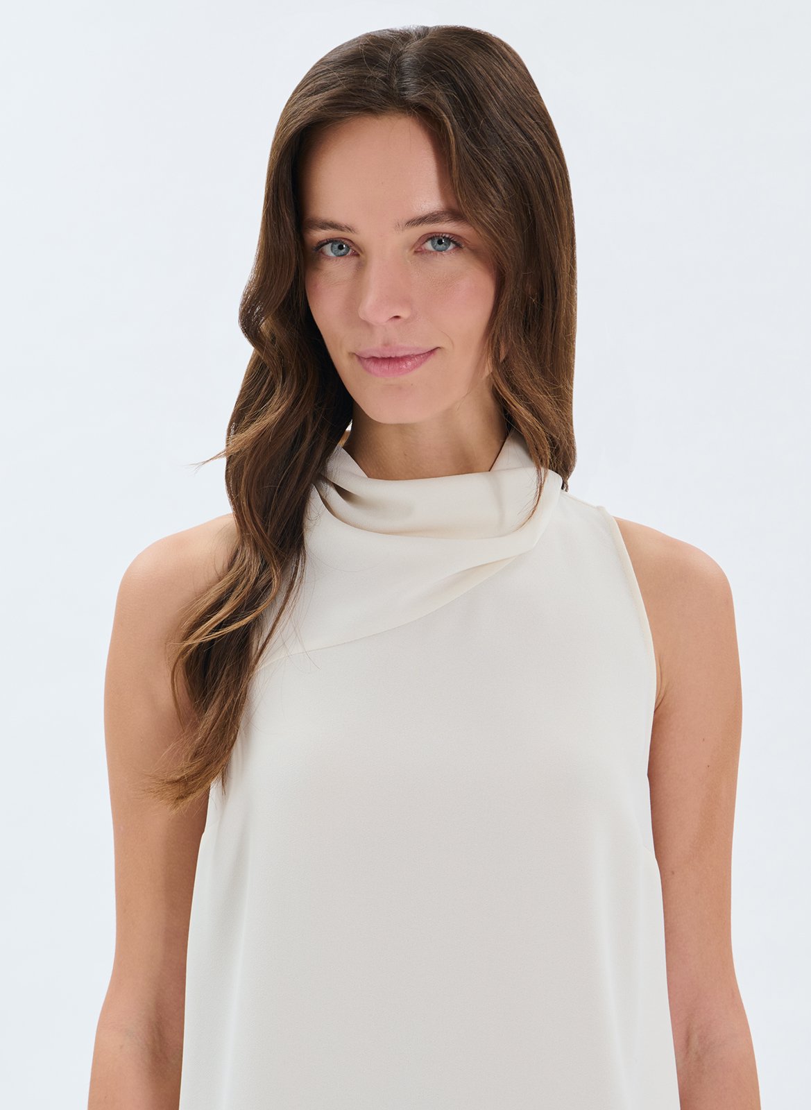 Straight high-neck top ZAPA White