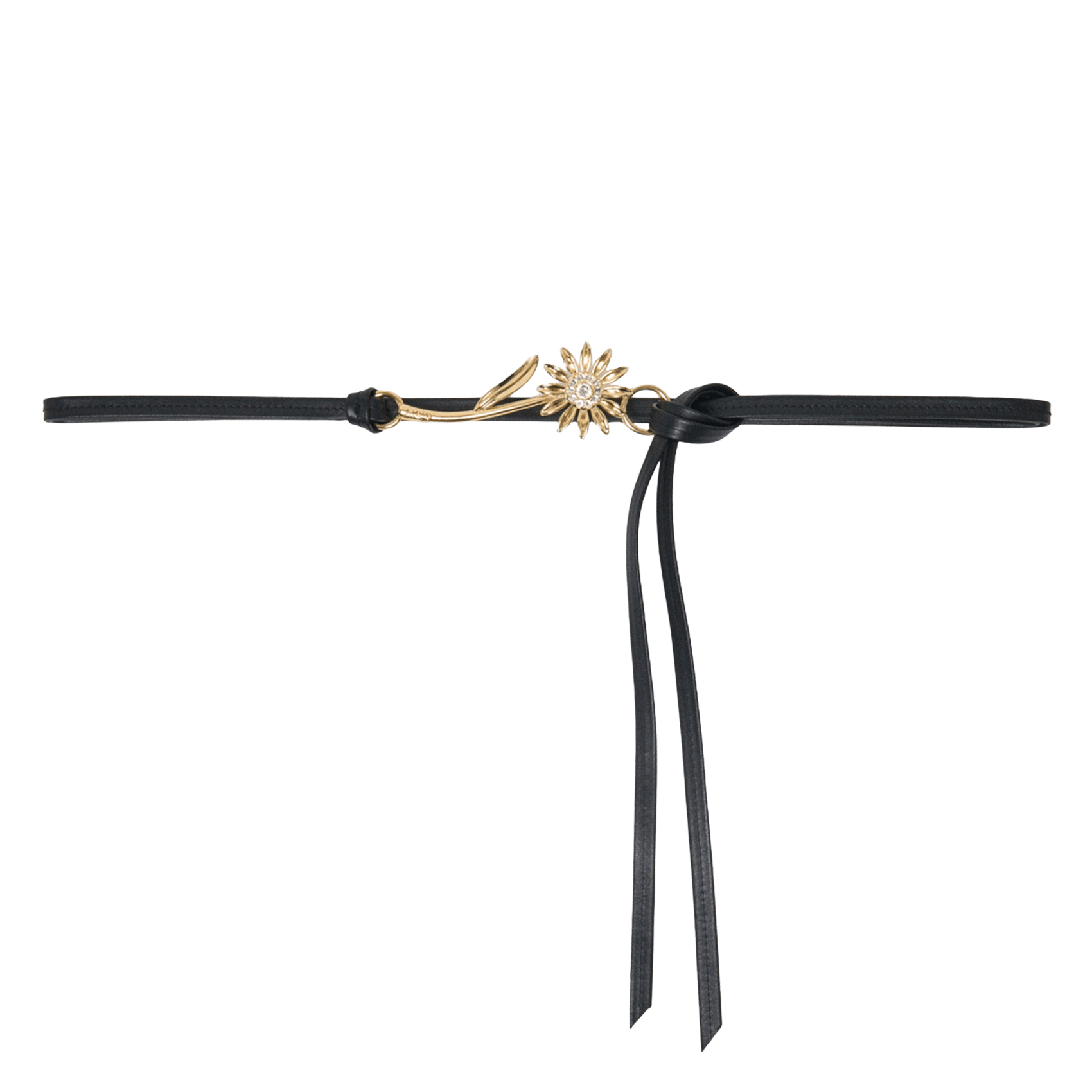 Ceinture à liens en cuir MAJE Noir