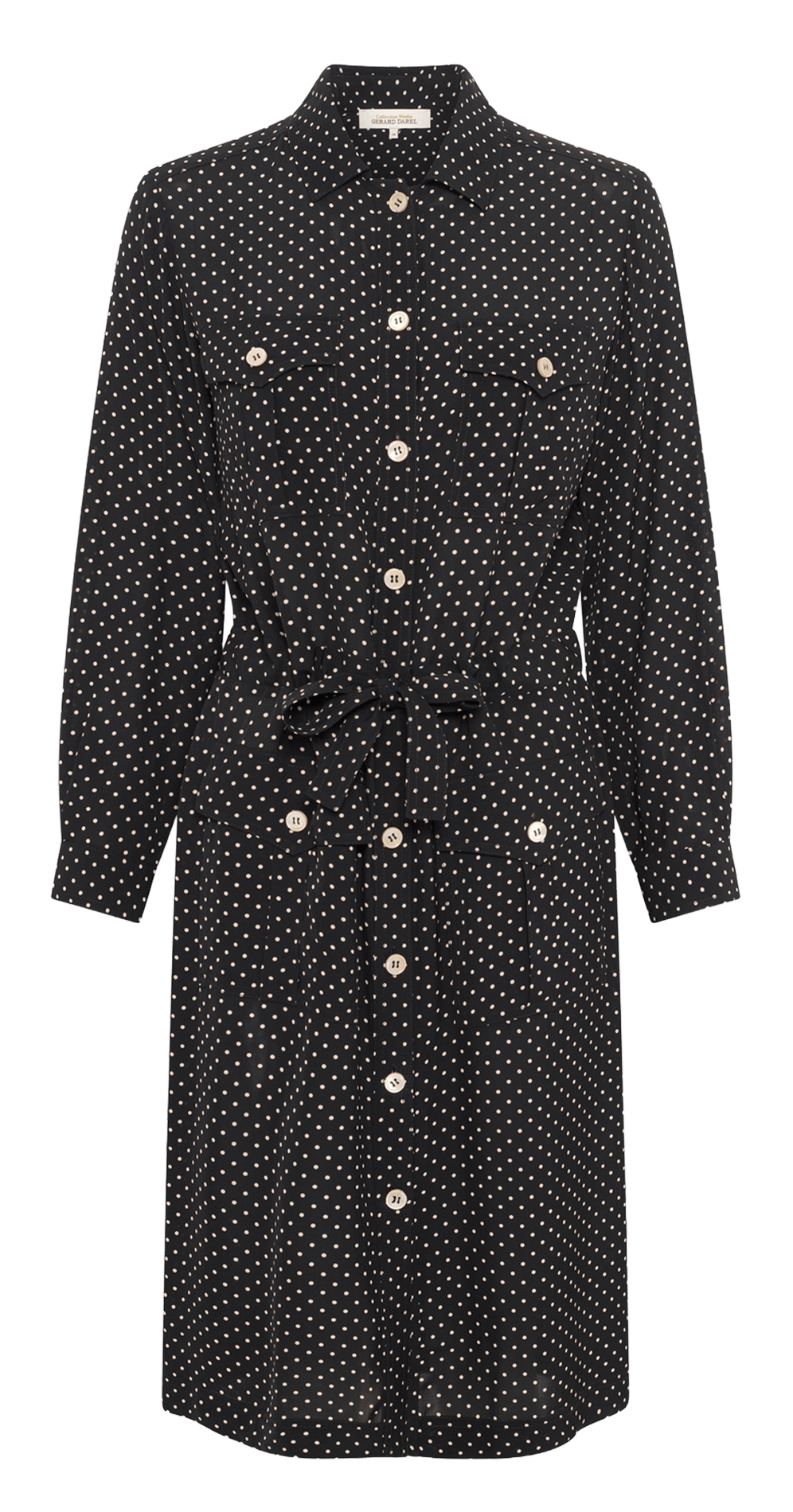 Robe midi col classique imprimée GERARD DAREL Negro