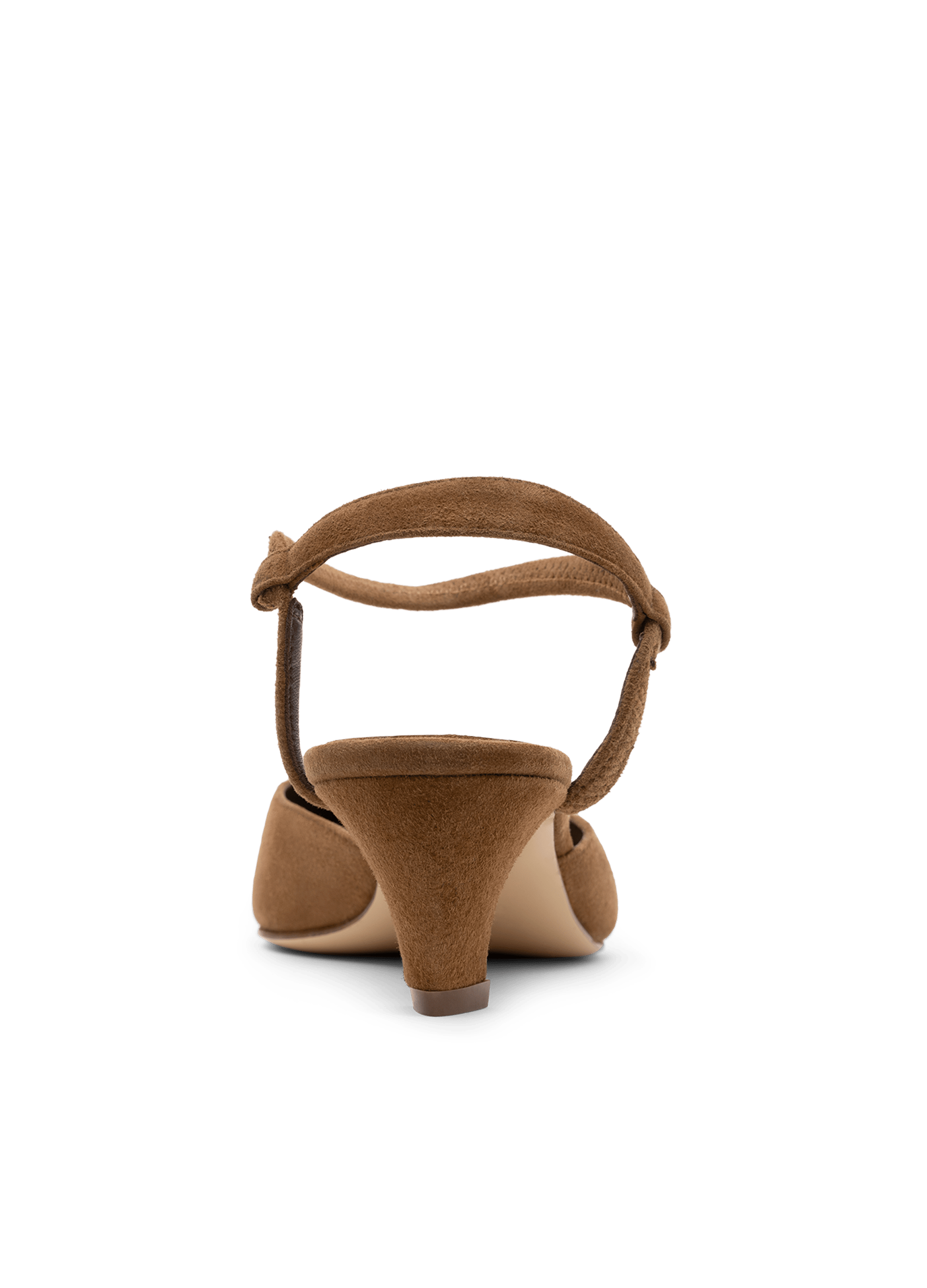 Slingback  en cuir velours datte PARALLELE PARIS Marron