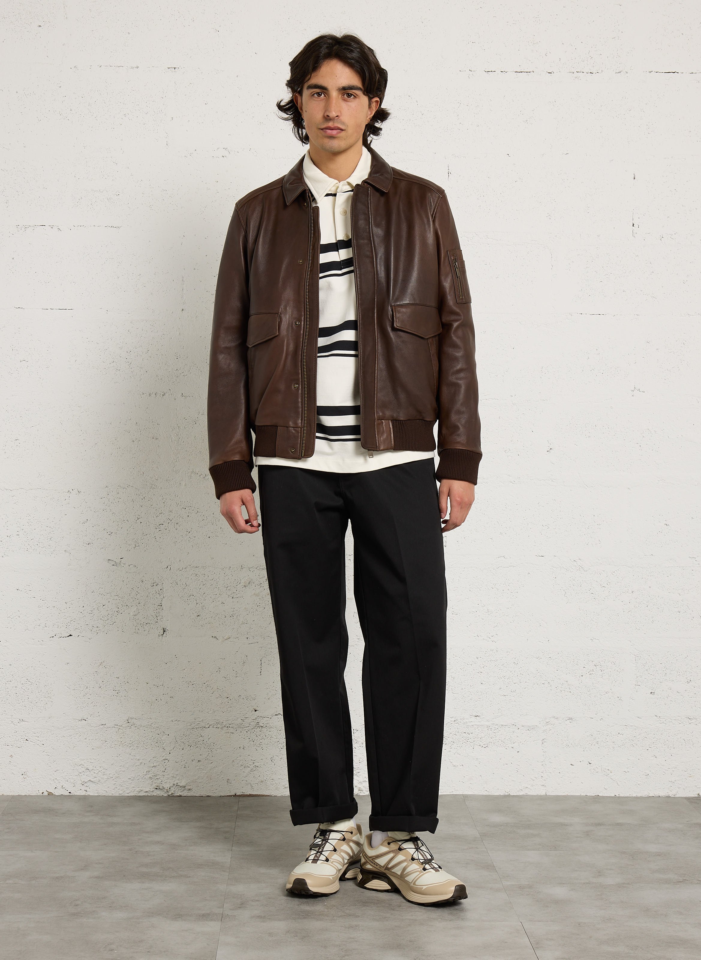 Lammlederblouson mit klassischem Kragen CHEVIGNON Braun