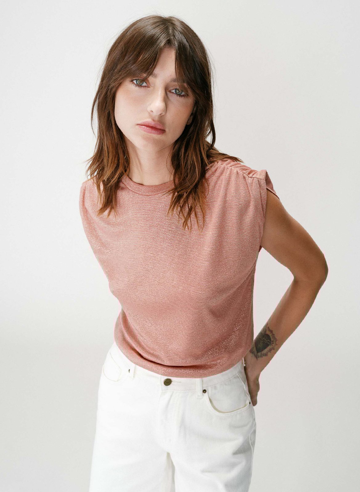 Einfarbiges Langarm-Top mit Rundhalsausschnitt GRACE ET MILA Rosa