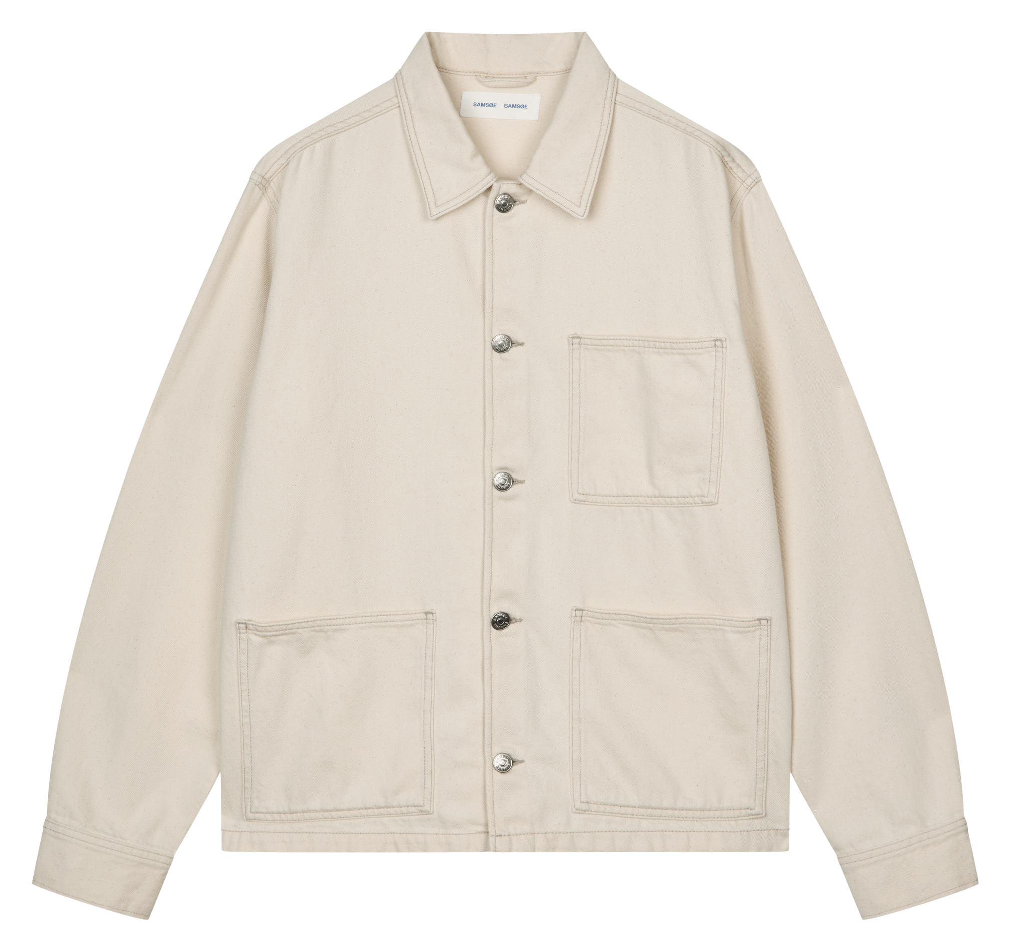 Surchemise col classique en coton bio SAMSOE SAMSOE Blanc