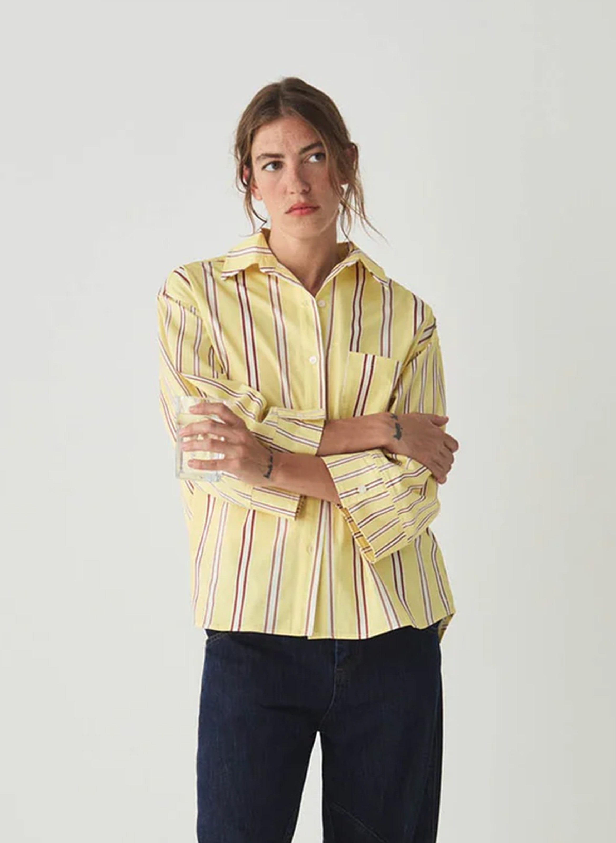 Chemise col classique en coton LAAGAM Jaune