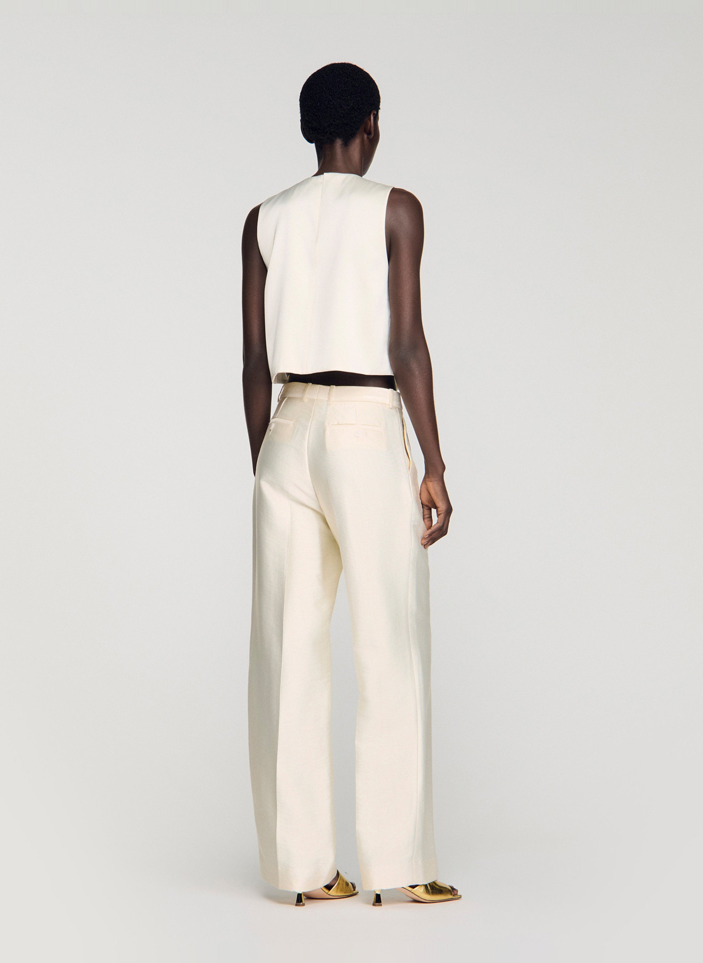 Top col rond SANDRO Beige