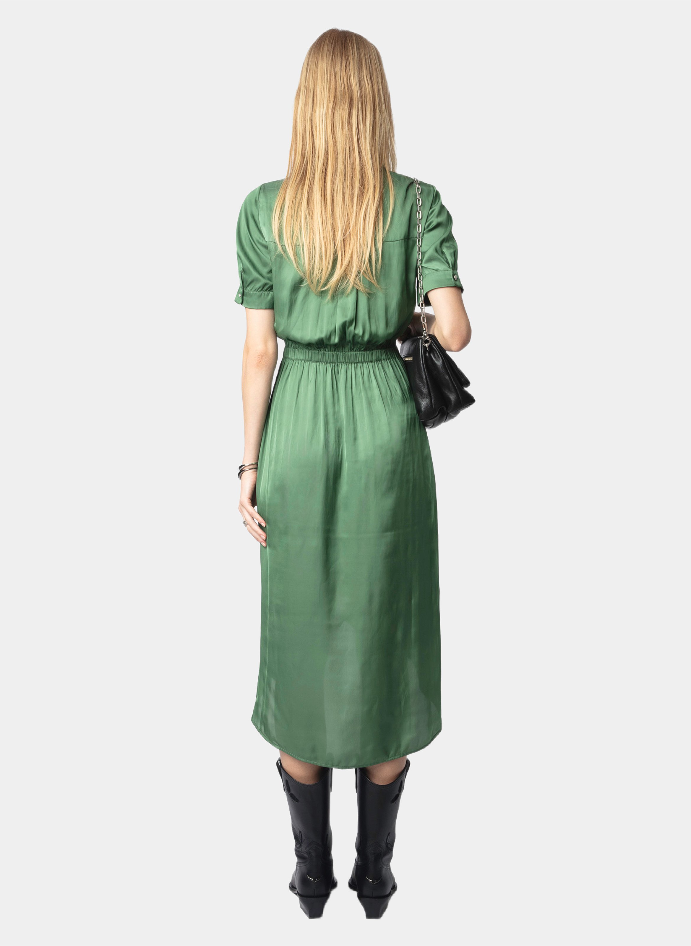 Robe midi cintrée à manches courtes  ZADIG&VOLTAIRE Vert