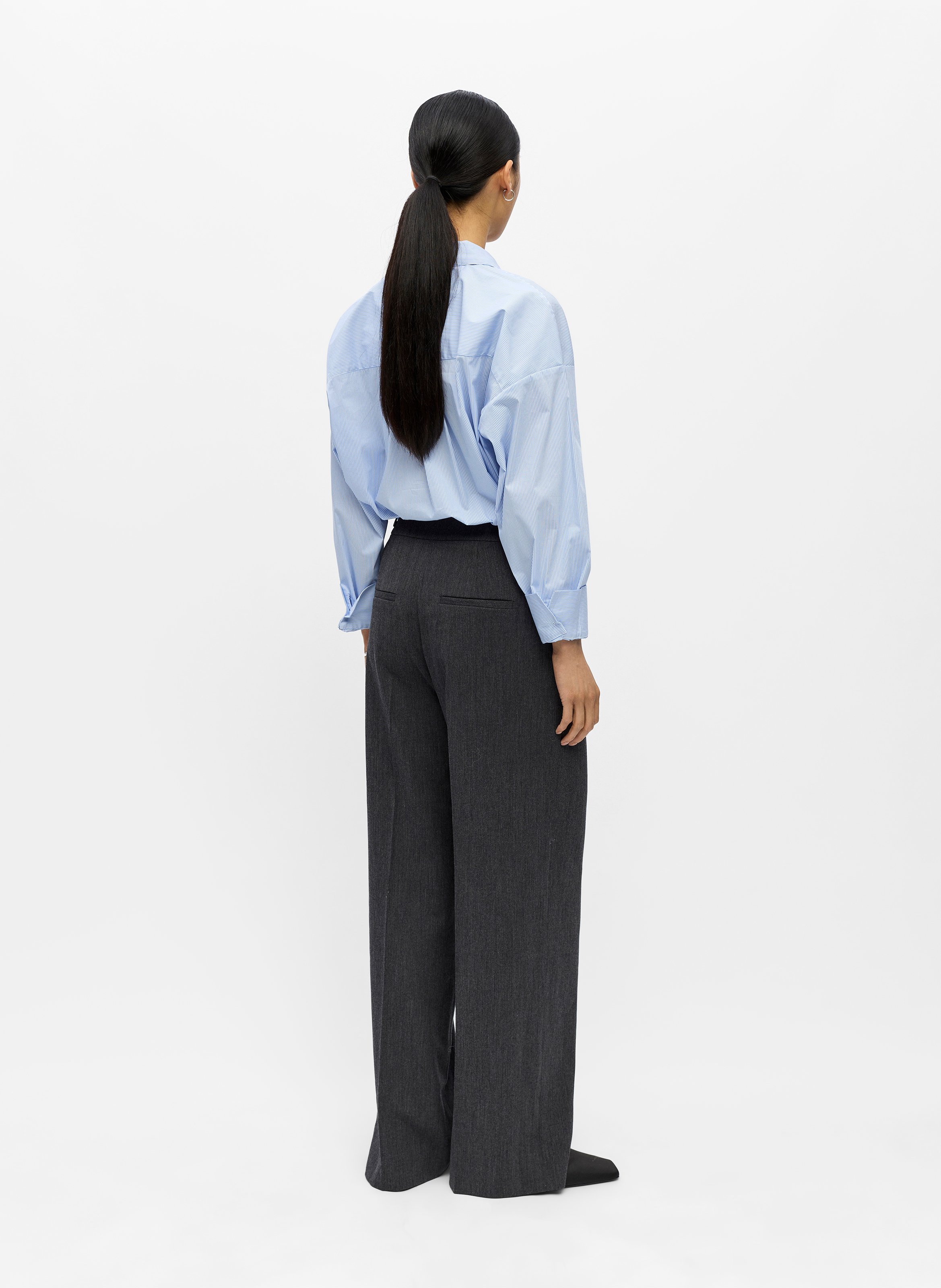 Pantalon droit taille mi-haute OBJECT Noir