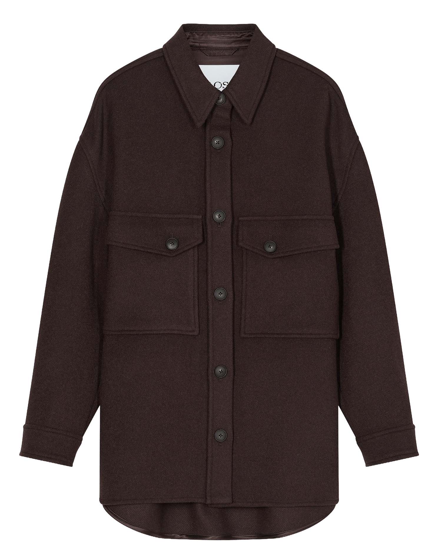 Oversized long wool blend jacket CLOSED Brown