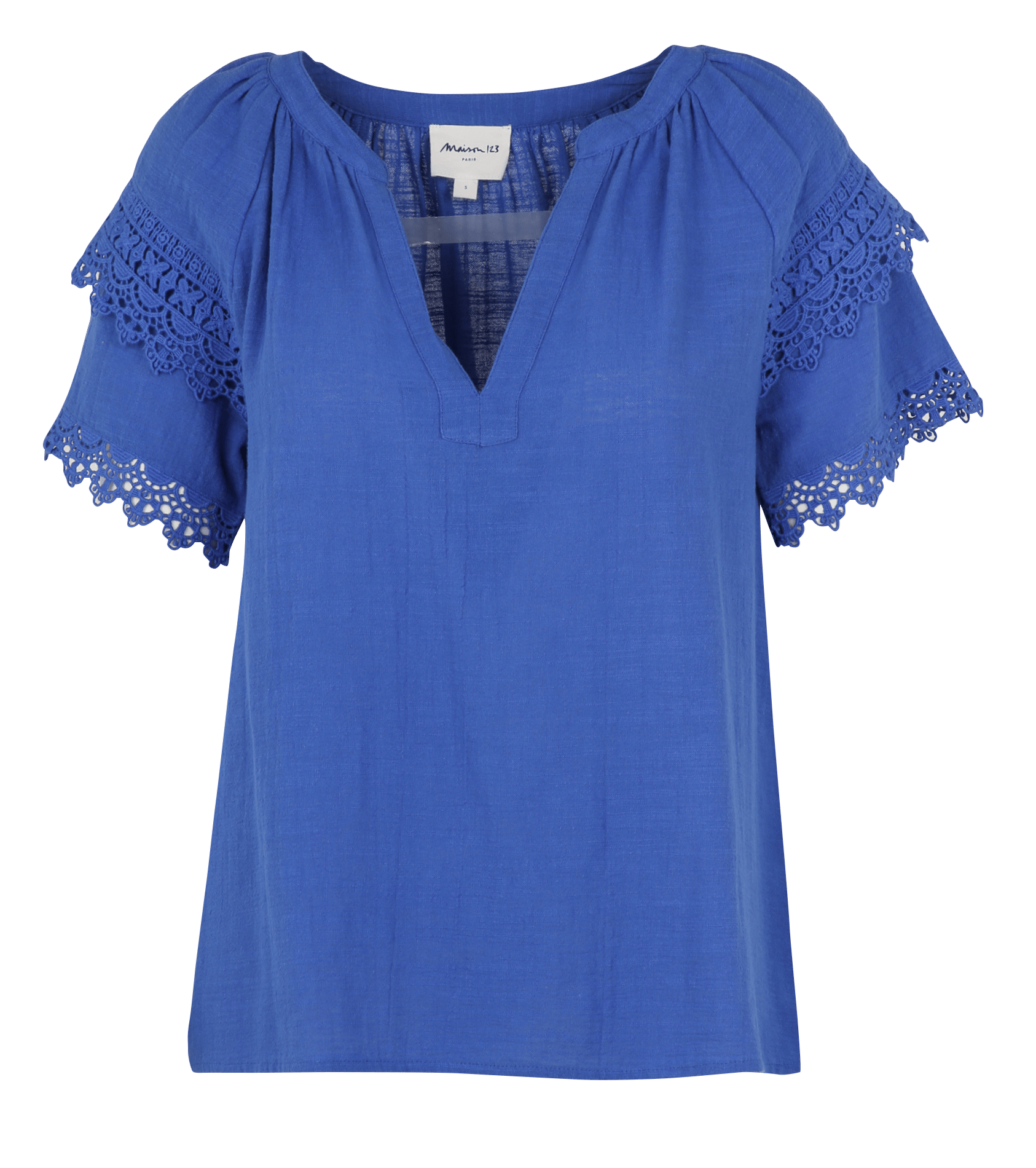 V-neck cotton blouse MAISON 123