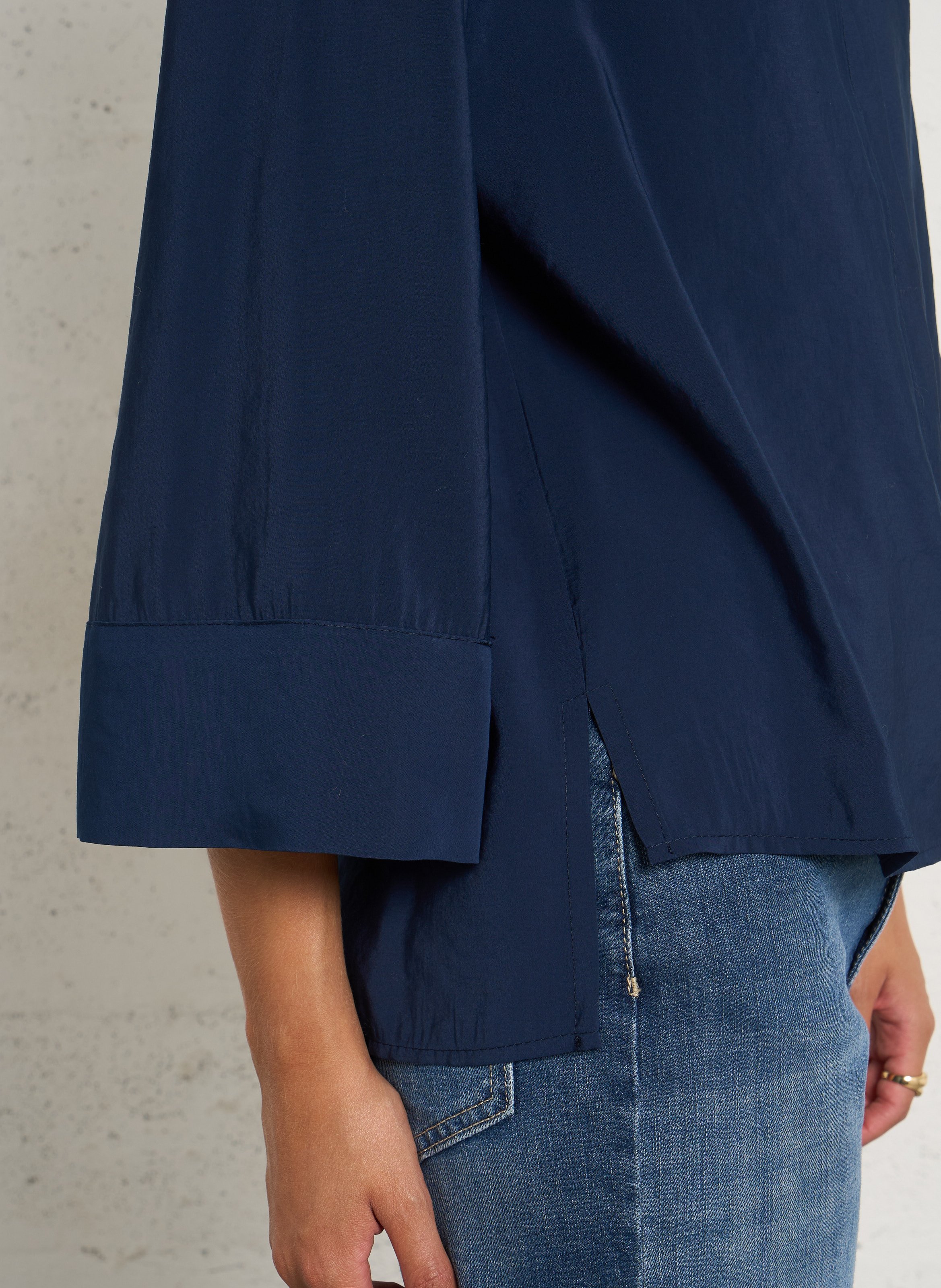 Classic-collar shirt PLEASE Blue