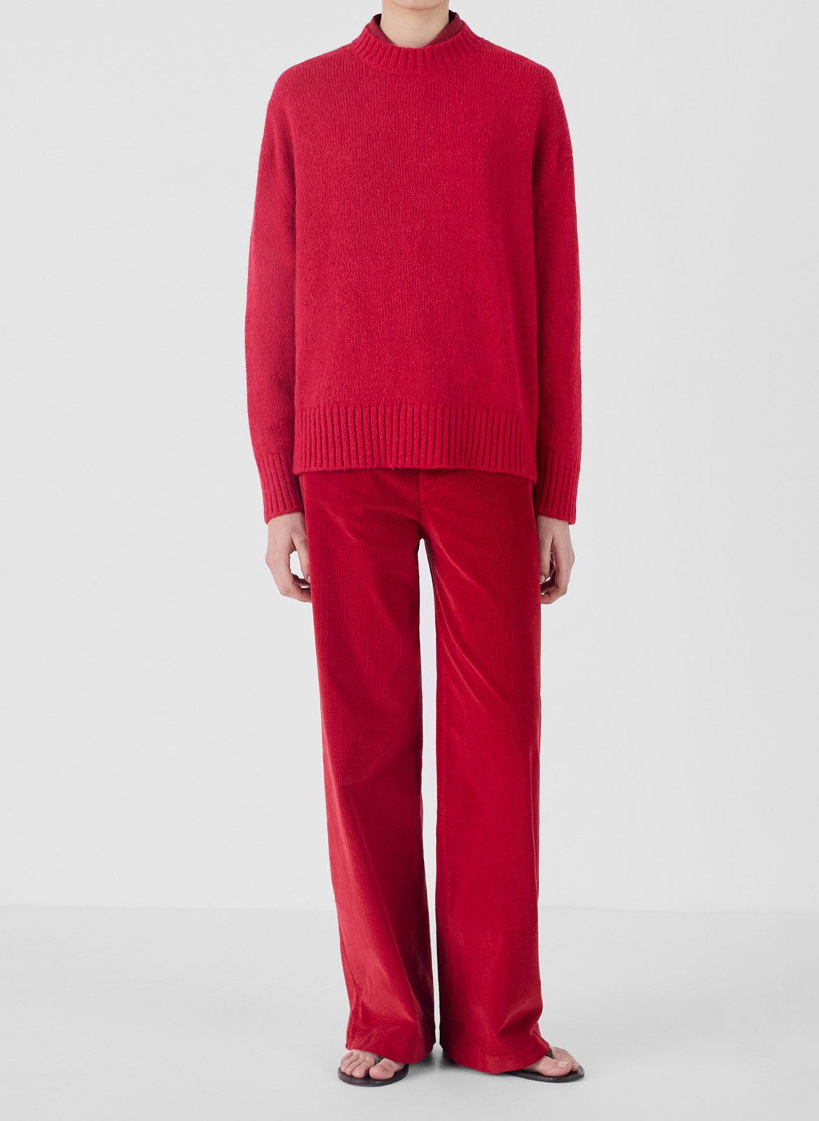 Round-neck wool-blend sweater | Red MASSCOB Women