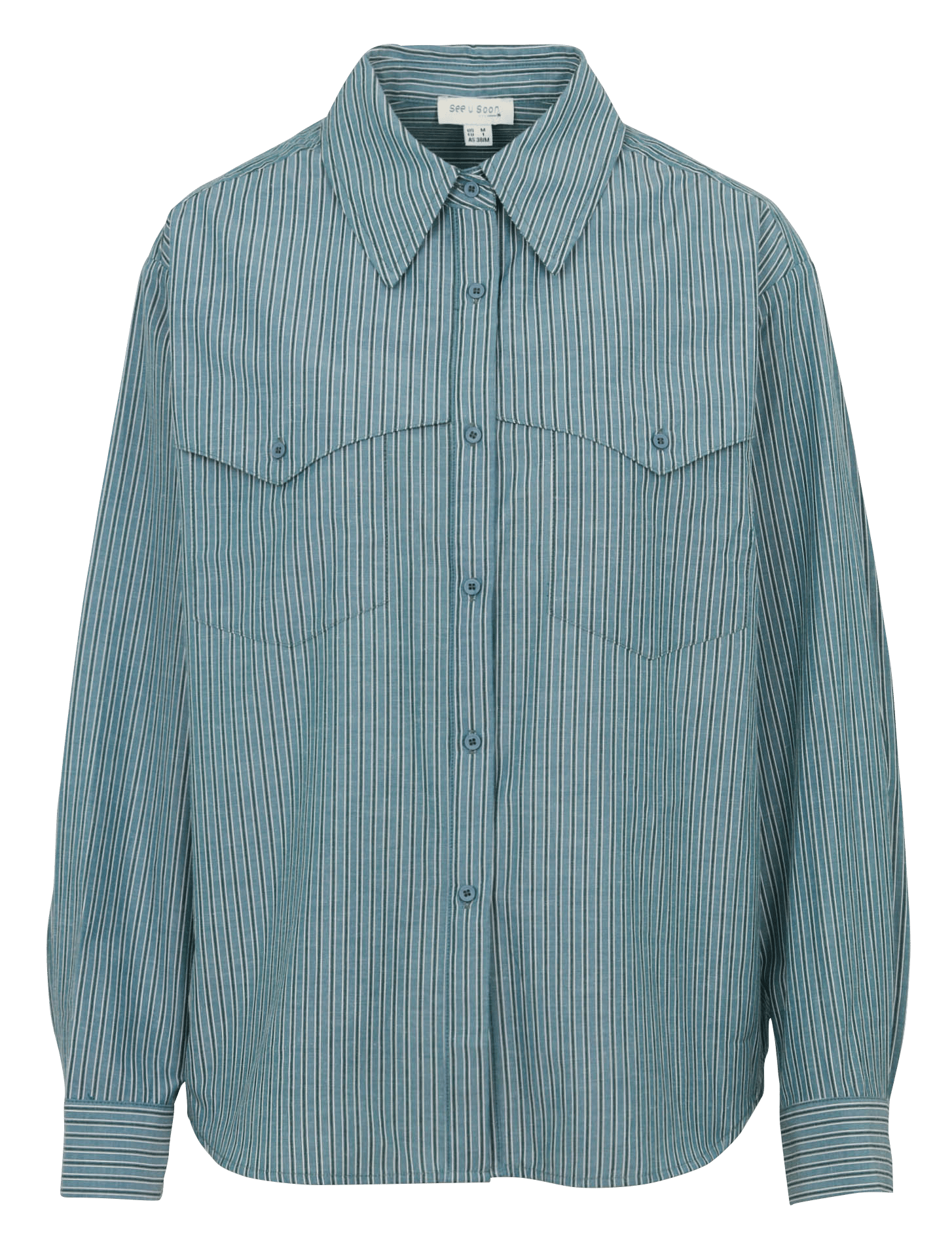 Chemise col classique en coton mélangé SEE U SOON Vert