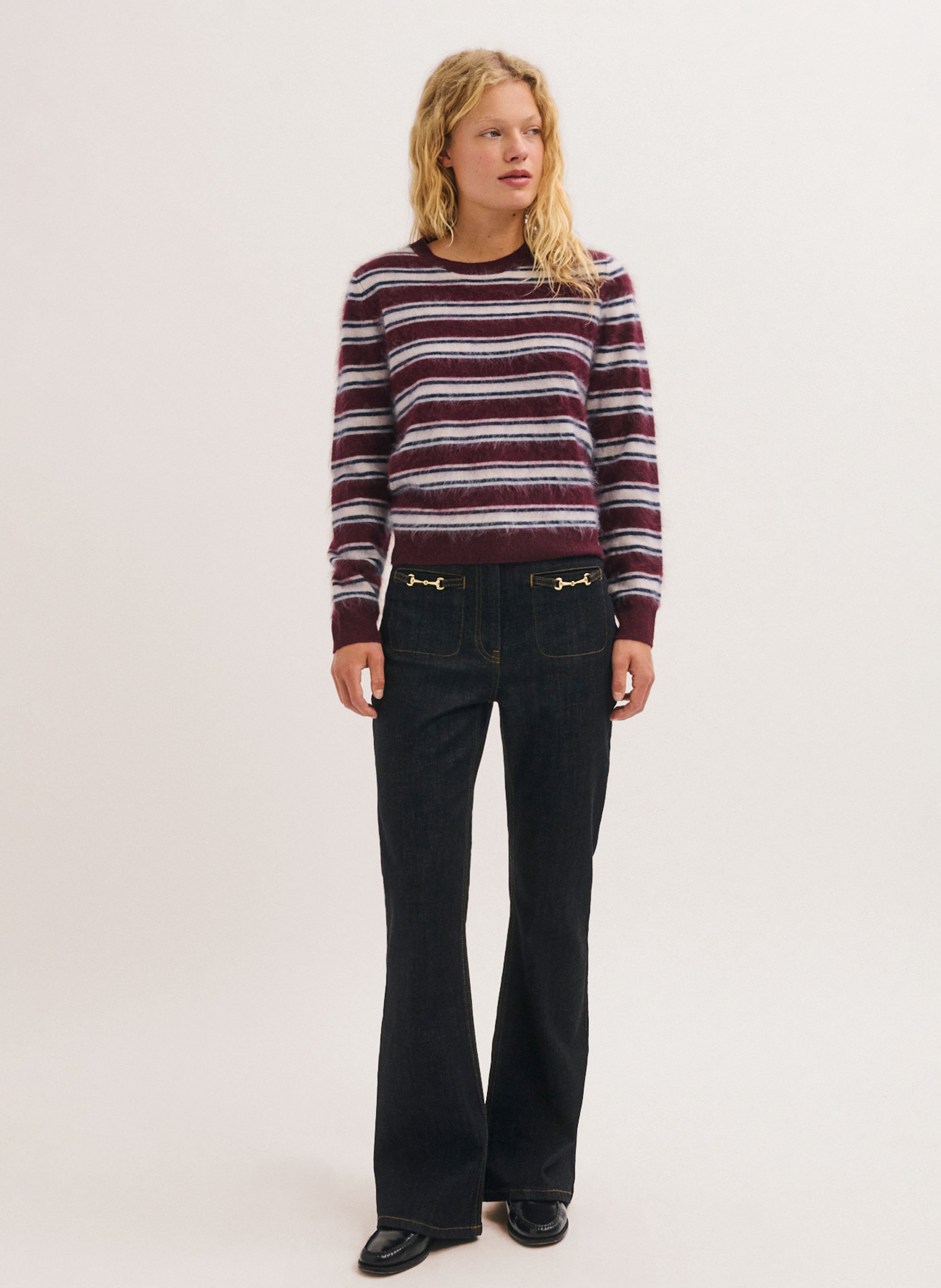 Wool striped sweater PABLO Beige