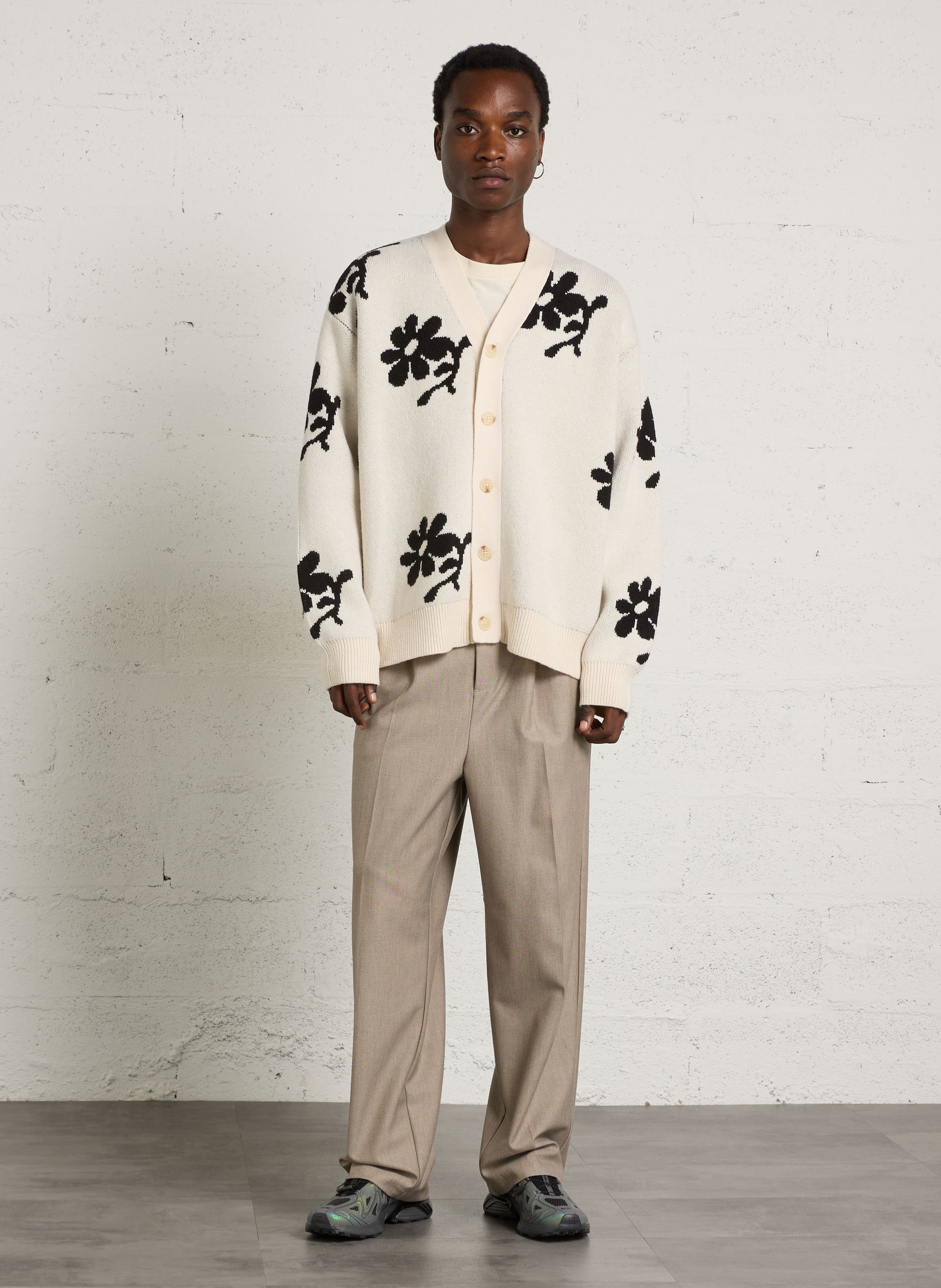 Weiter Cardigan mit Muster CASUAL FRIDAY Beige