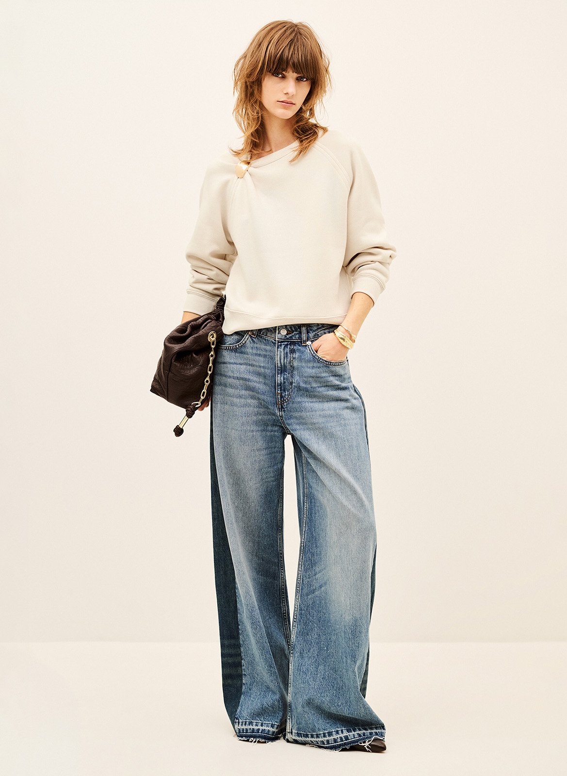 Rechte sweater | katoenblend | Beige BA&SH Dames