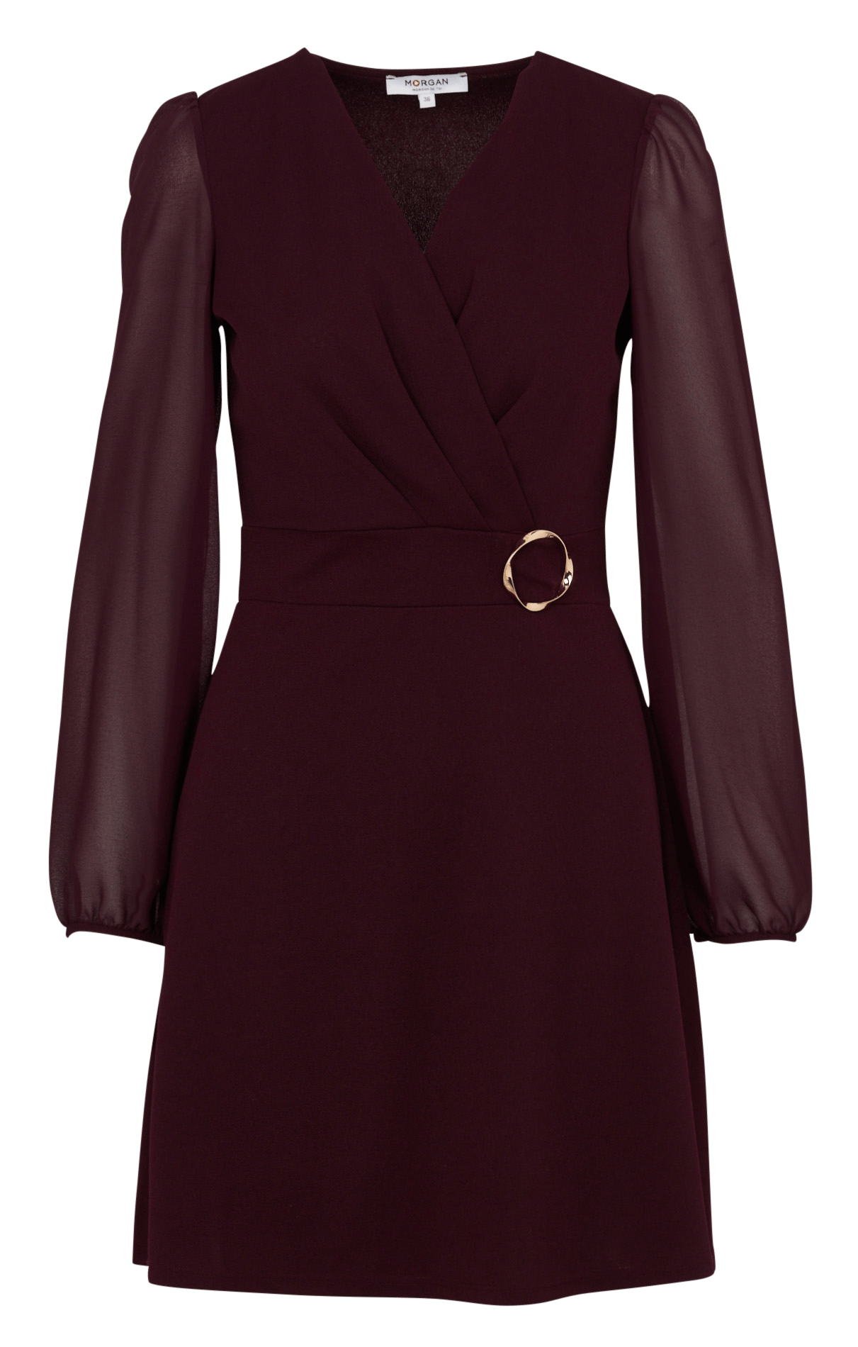 Kurzes Kleid mit langen transparenten Ärmeln. MORGAN