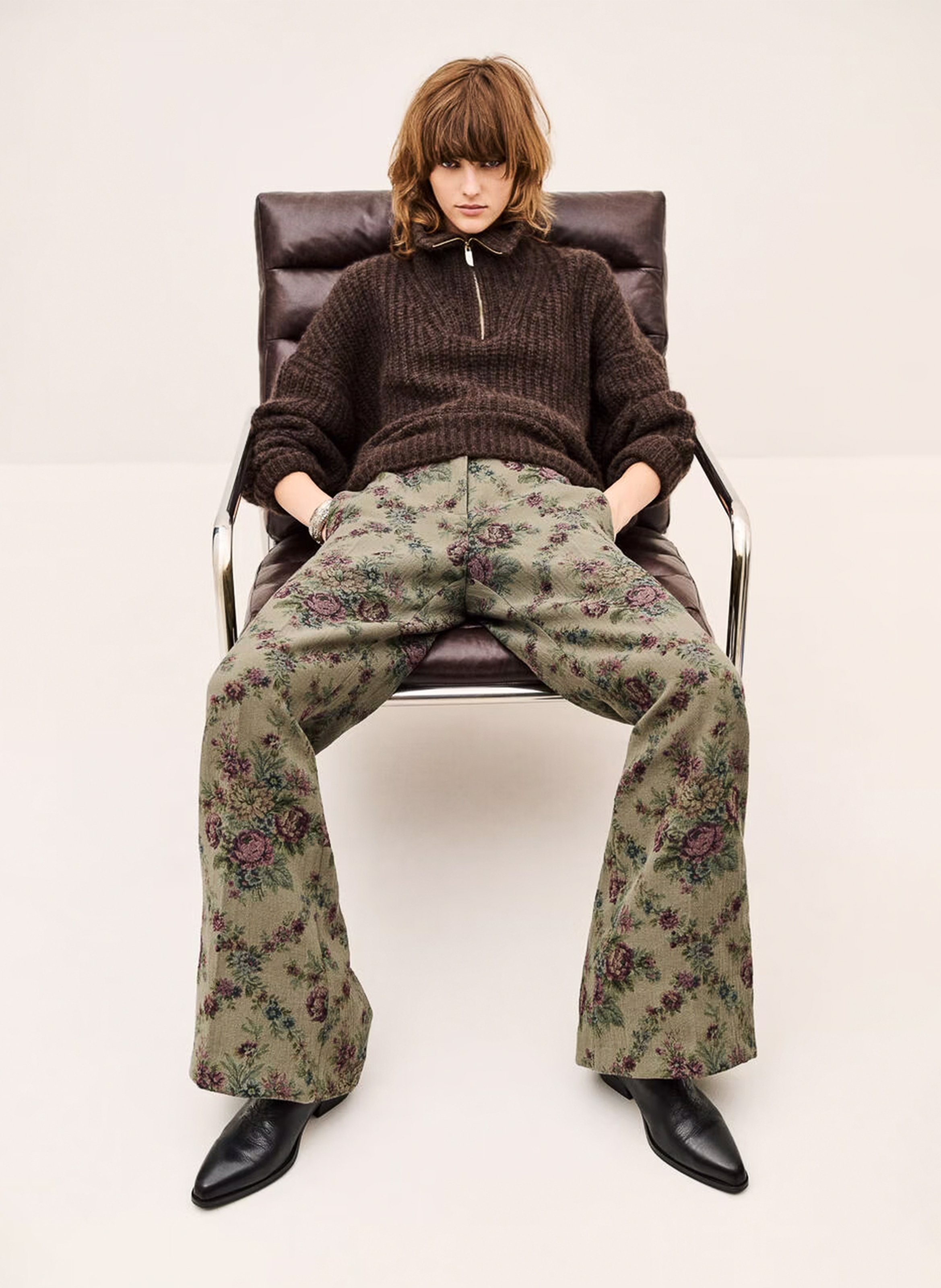 Pantalon large imprimé BA&SH Kaki