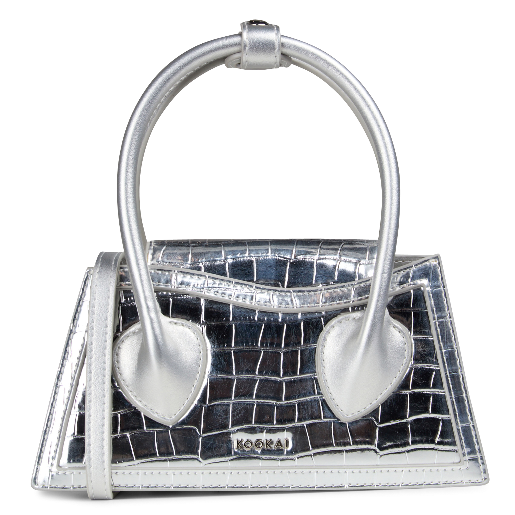 Umhängetasche in Kroko-Optik KOOKAI Silber