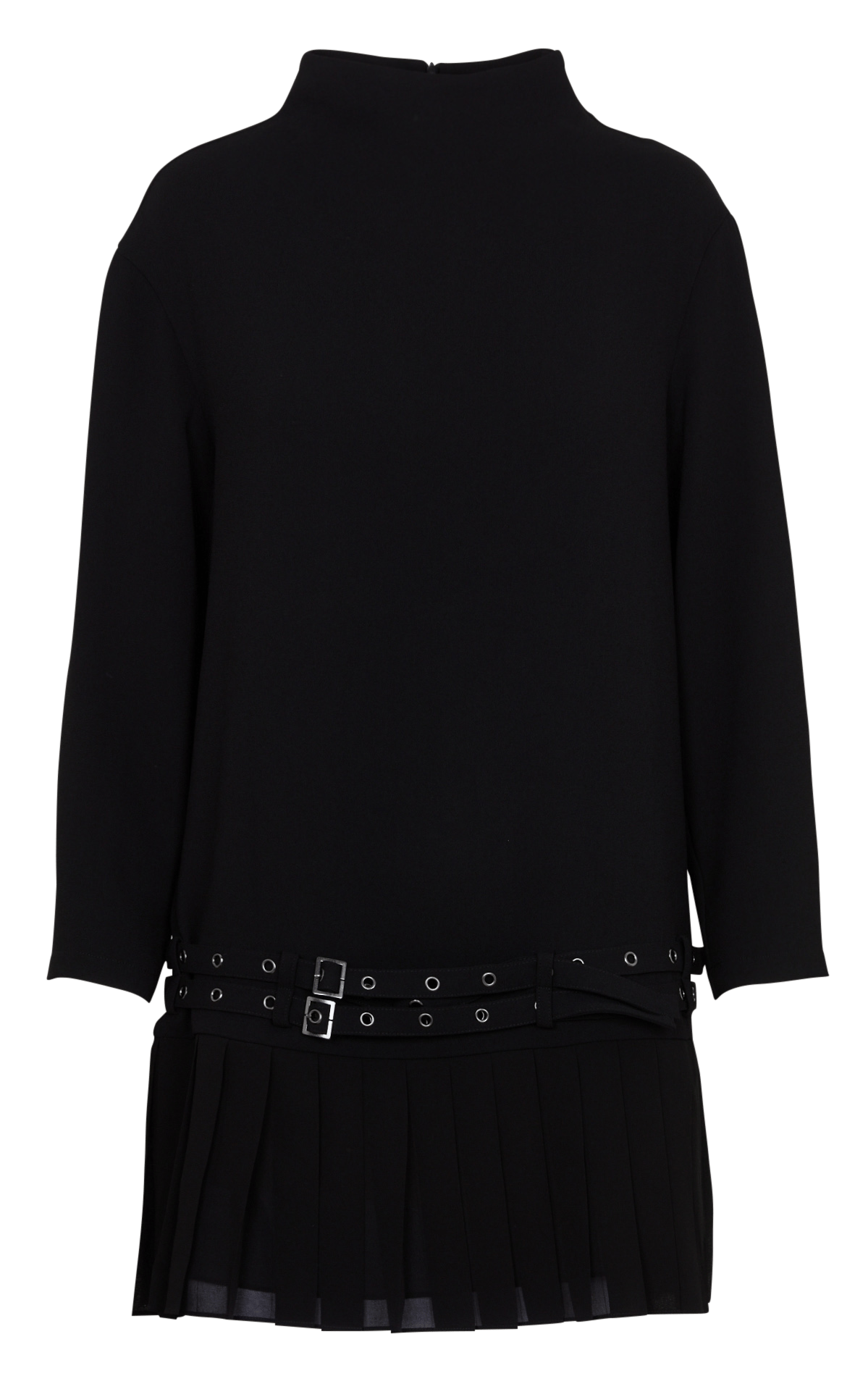 Kurzes Plisseekleid mit Stehkragen IKKS Schwarz