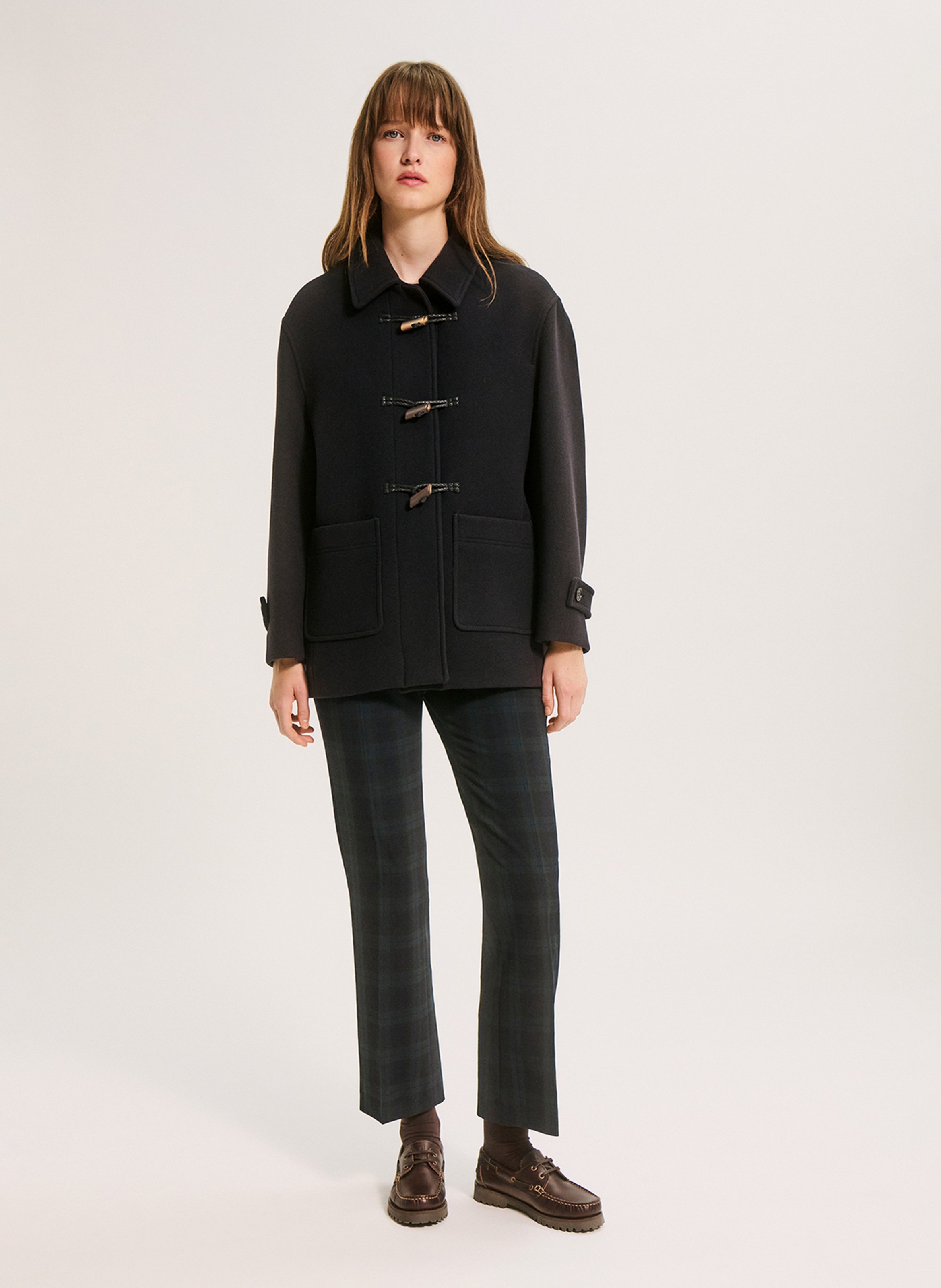 Manteau col classique en laine mélangée PABLO Bleu