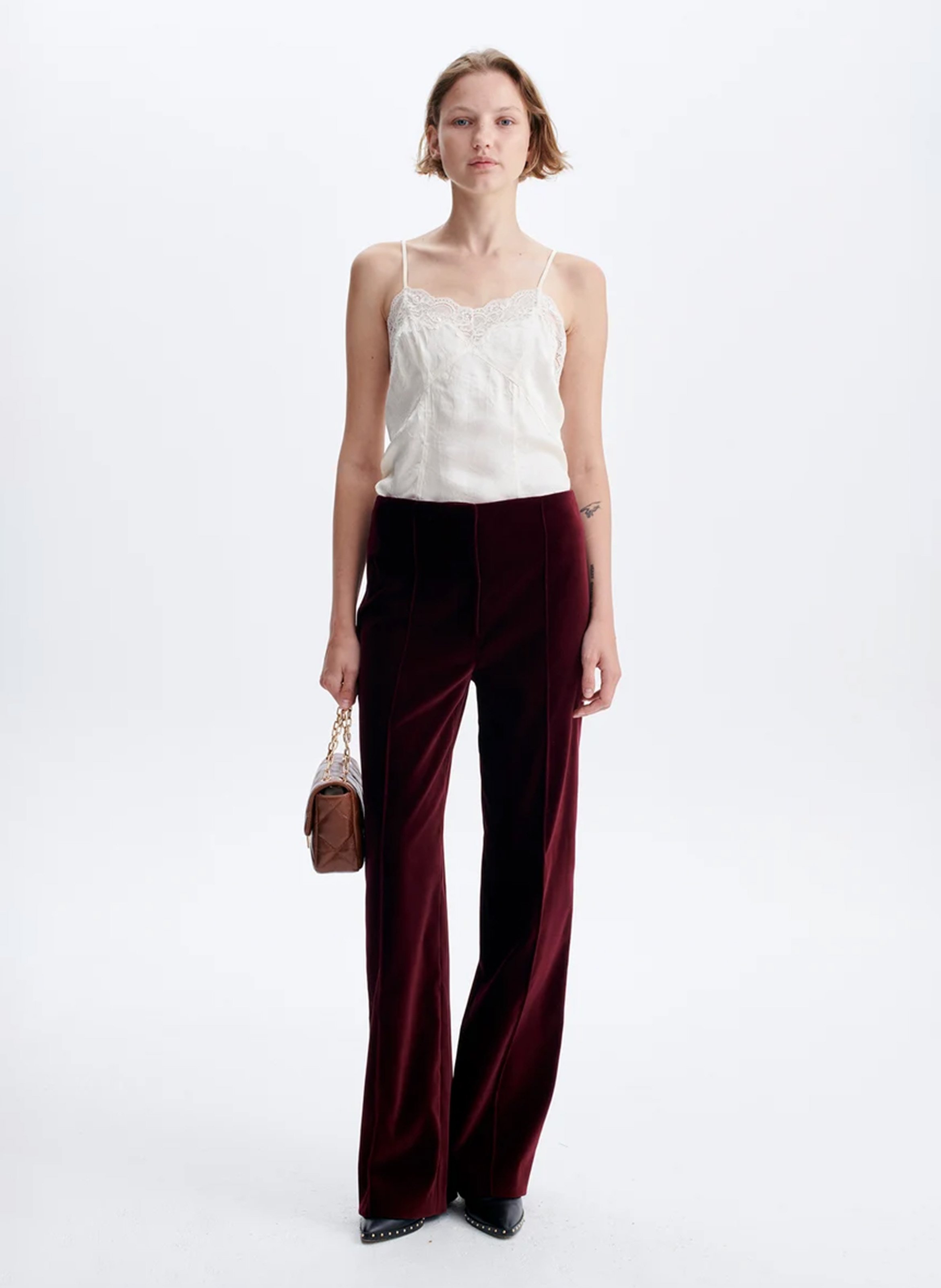 Weite Samthose VANESSA BRUNO Braun